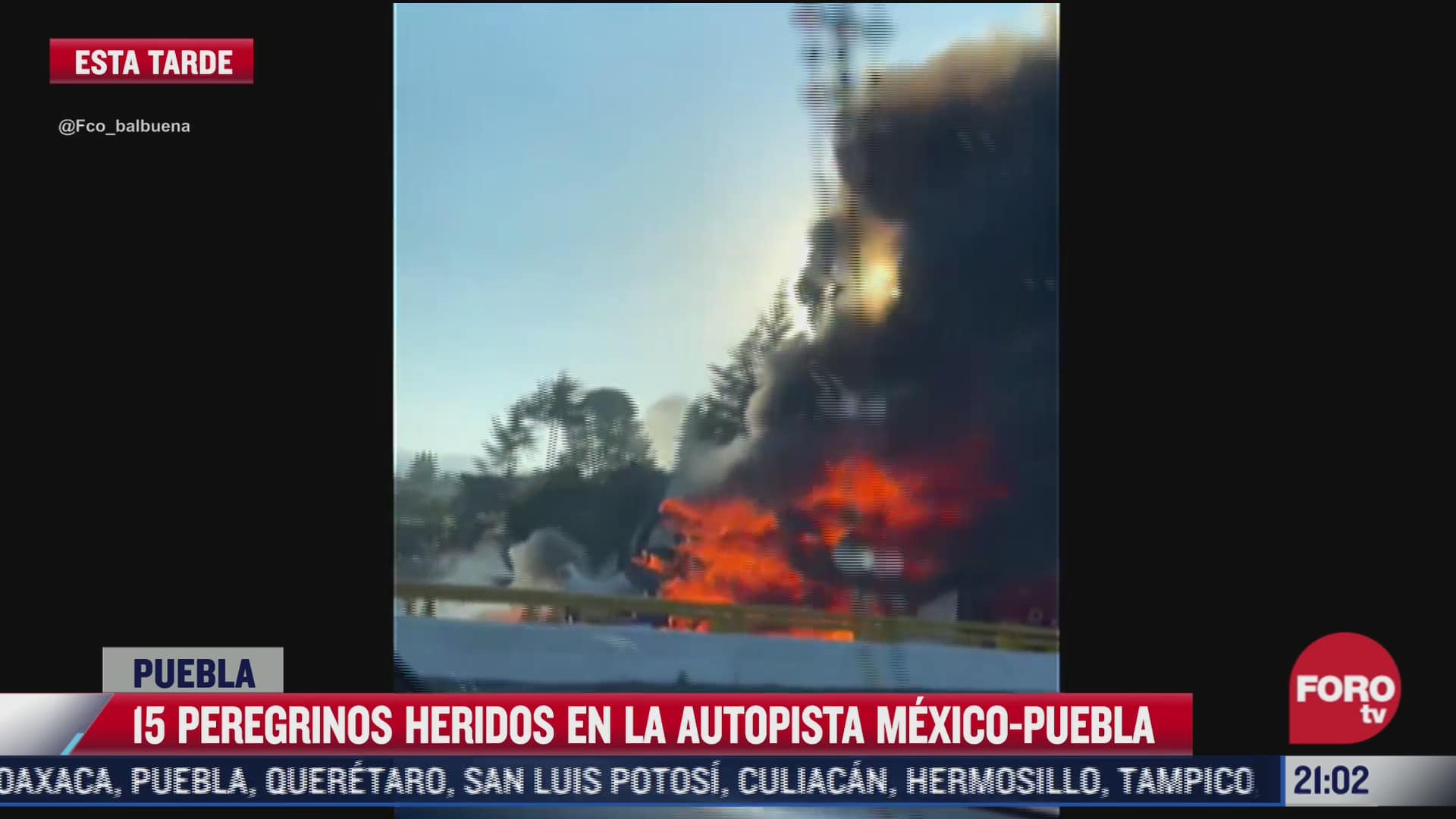 15 heridos tras choque de camioneta de peregrinos en la mexico puebla