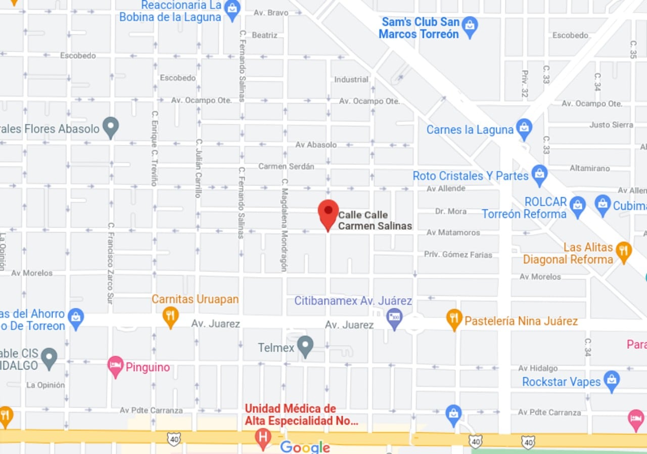 ¿Dónde está la calle que lleva el nombre de Carmen Salinas?