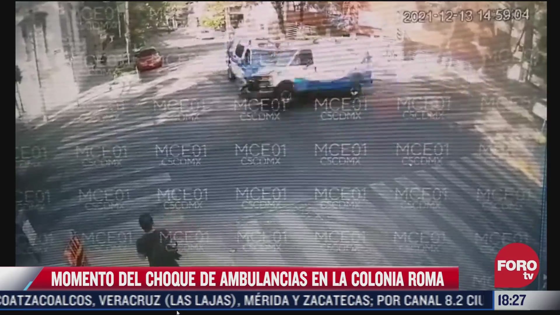 Así fue el choque entre dos ambulancias en la colonia Roma