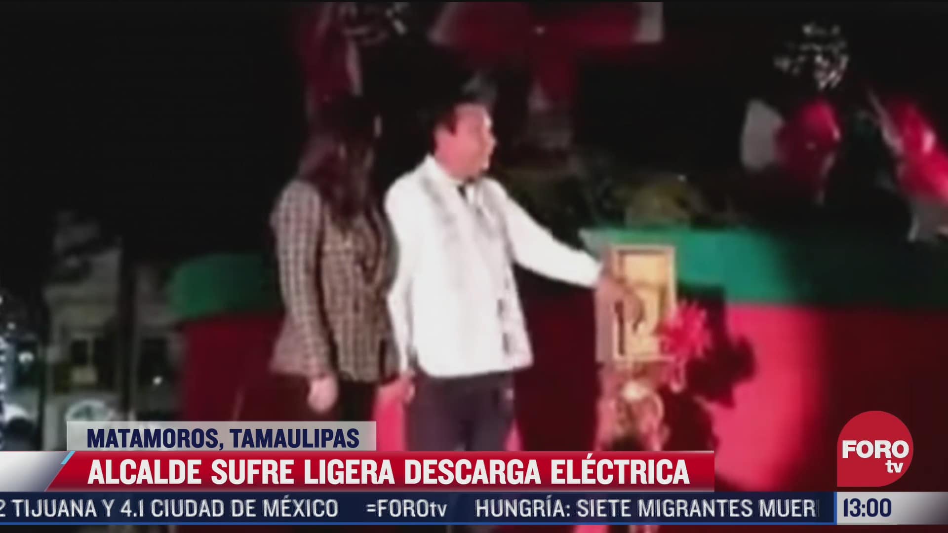 alcalde de matamoros sufre descarga electrica durante encendido de arbol