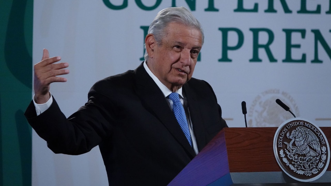 El presidente Andrés Manuel López Obrador en la conferencia de prensa en Palacio NacionaL