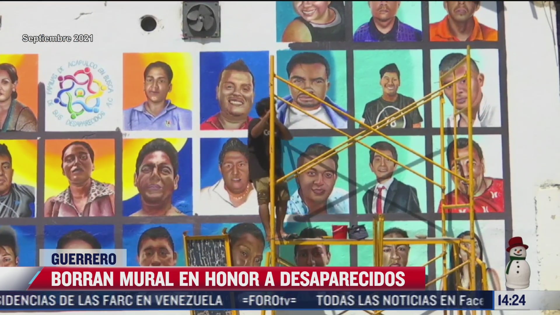 borran mural dedicado a personas desaparecidas en guerrero
