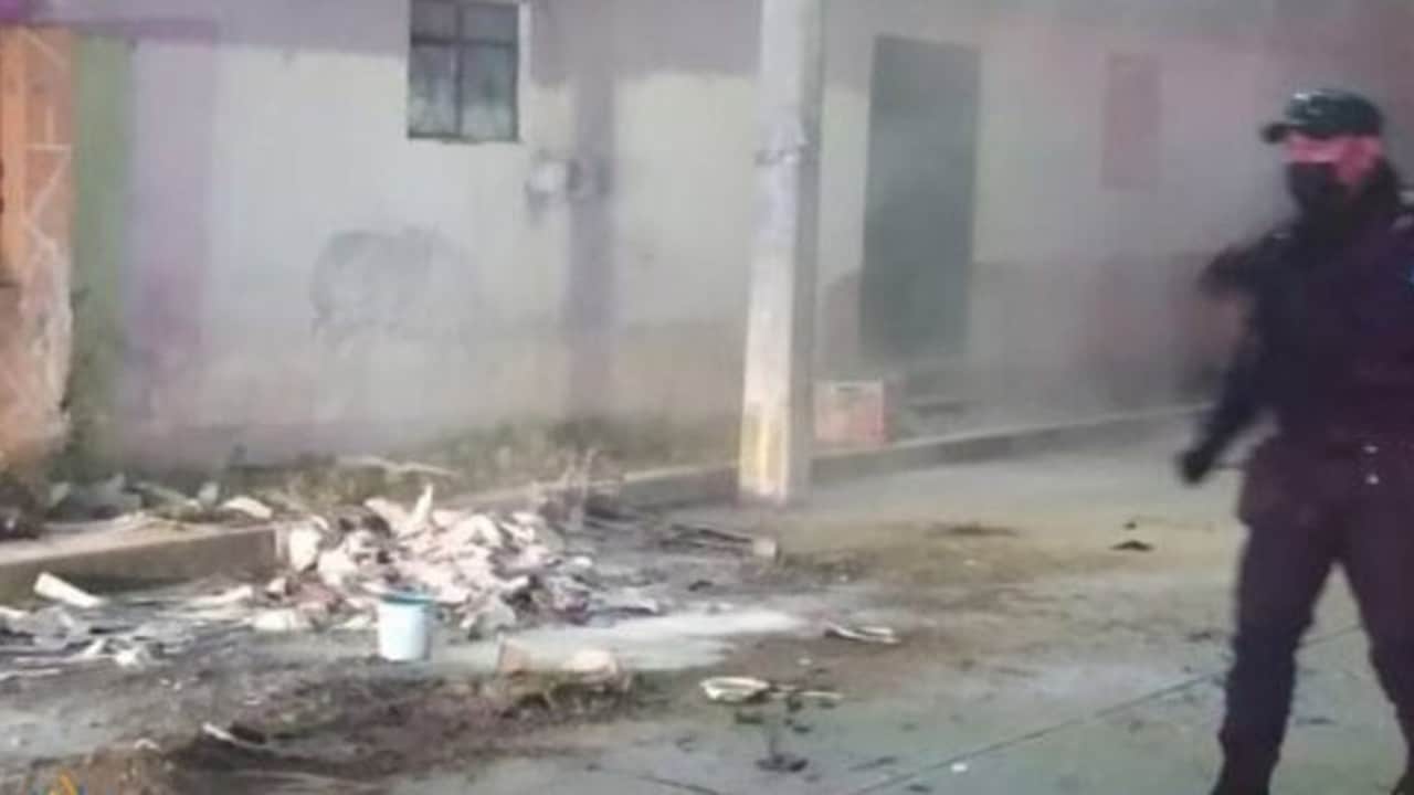 Explosión de pirotecnia en Xiutetelco, Puebla, deja dos lesionados. Fuente: @OroNoticiasPue