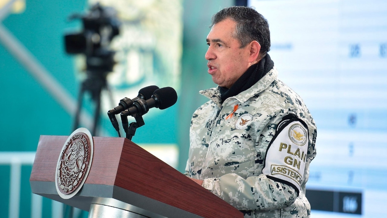 Luis Rodríguez Bucio, Comandante de la Guardia Nacional; durante la conferencia mañanera.