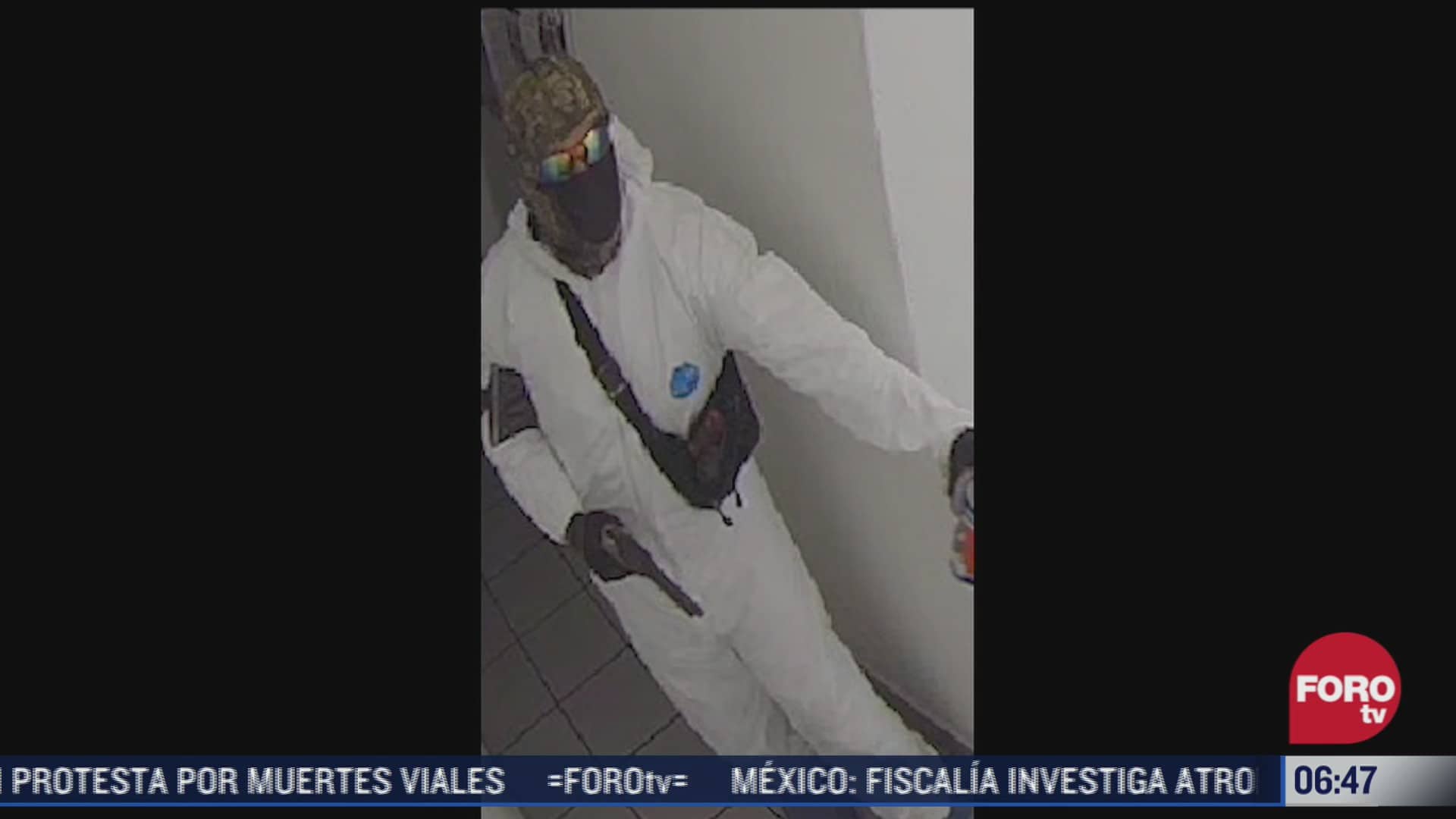 hombres disfrazados de personal sanitario intentan asaltar banco en cdmx