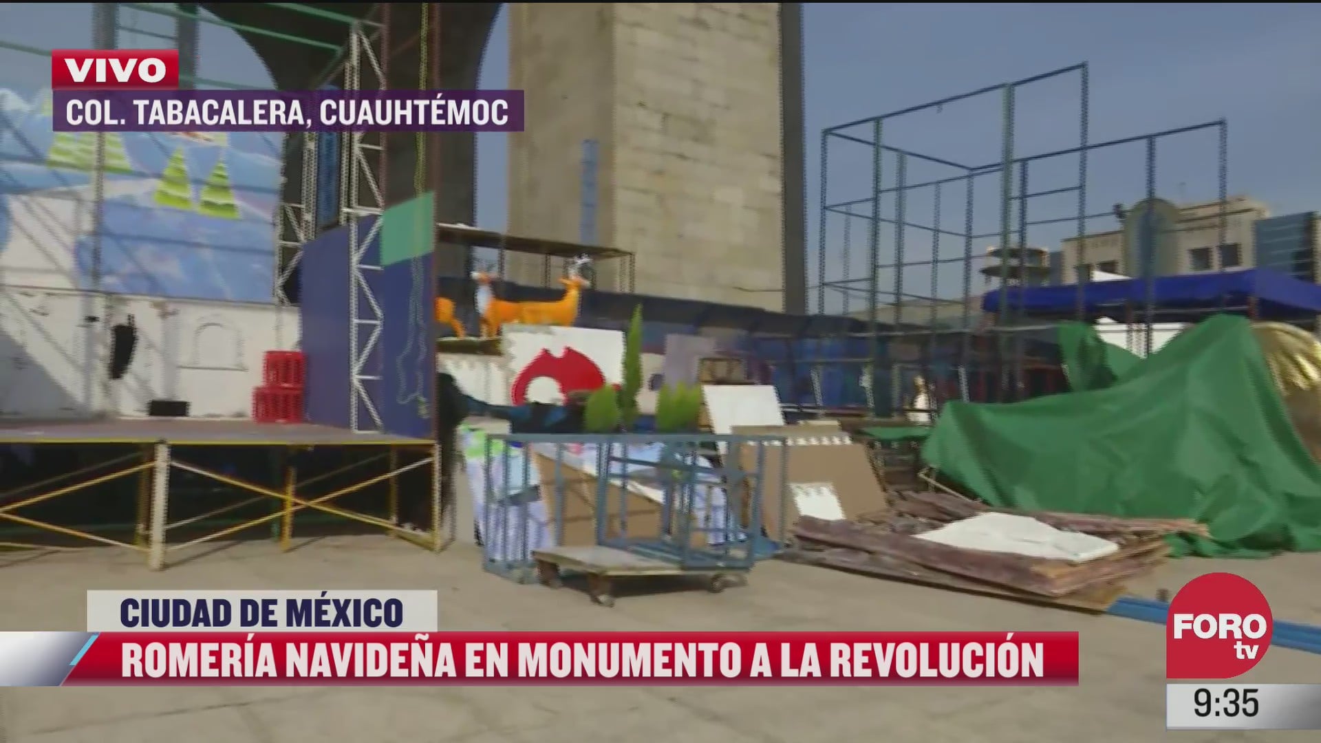 instalan romeria navidena en monumento a la revolucion