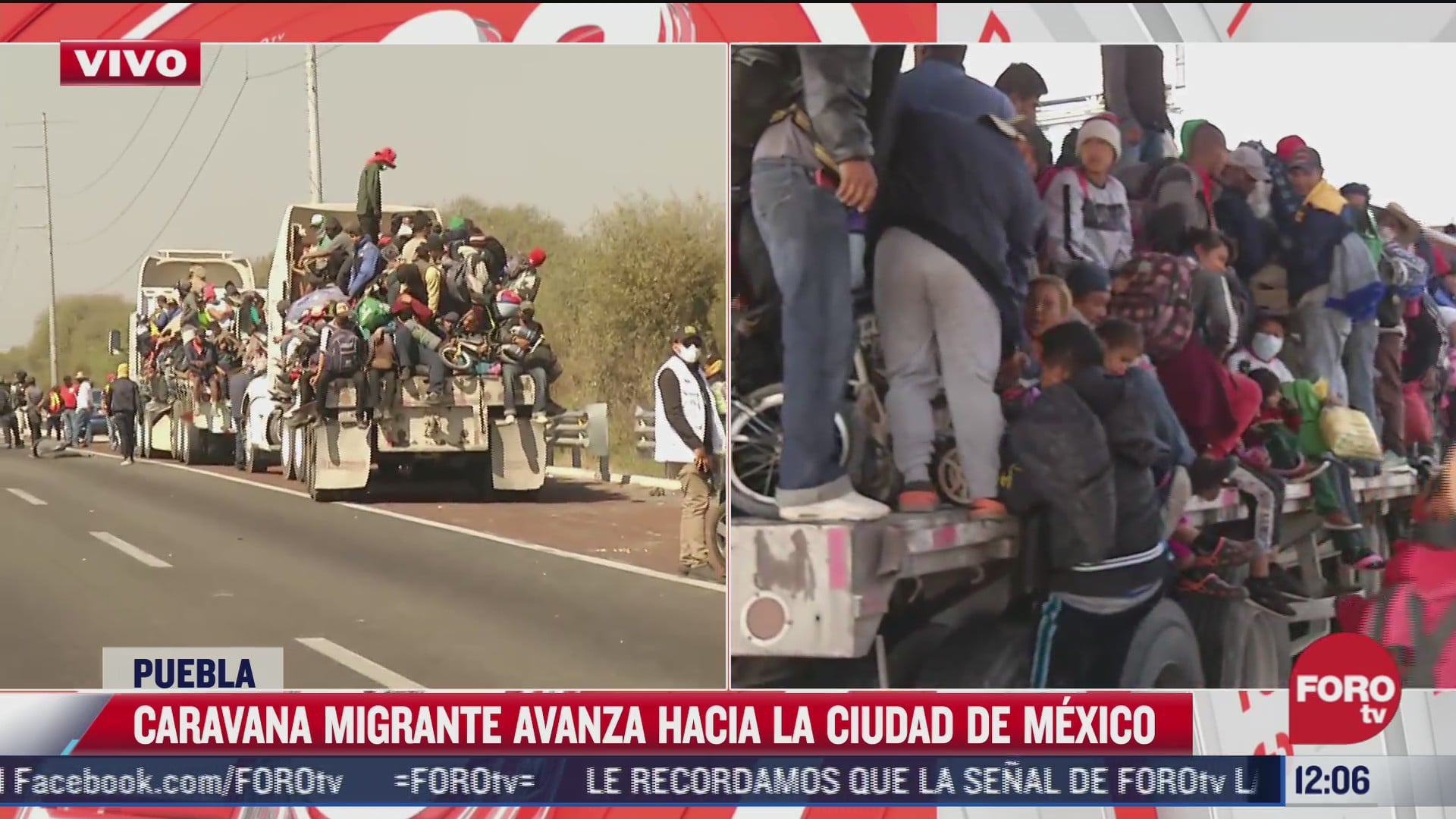 integrantes de la caravana migrante bloquean carretera en puebla