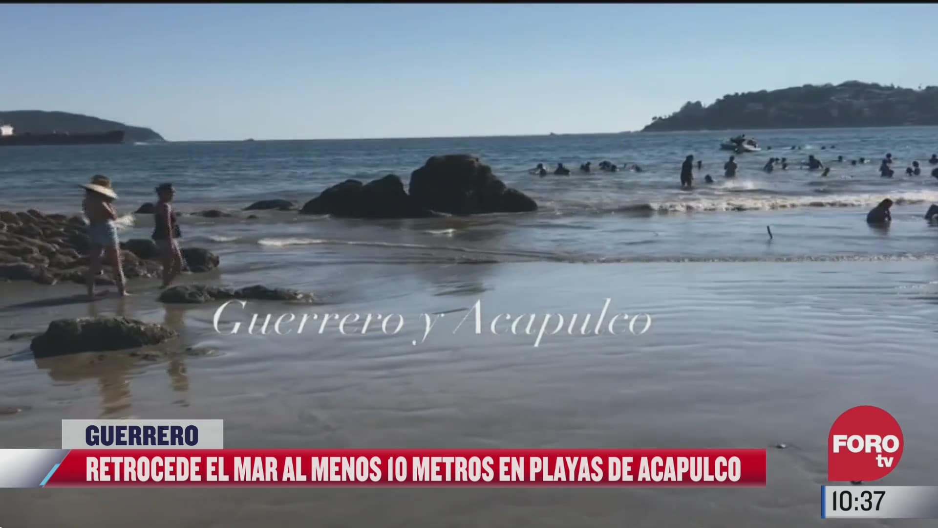 mar de acapulco retrocede dejando las rocas al descubierto