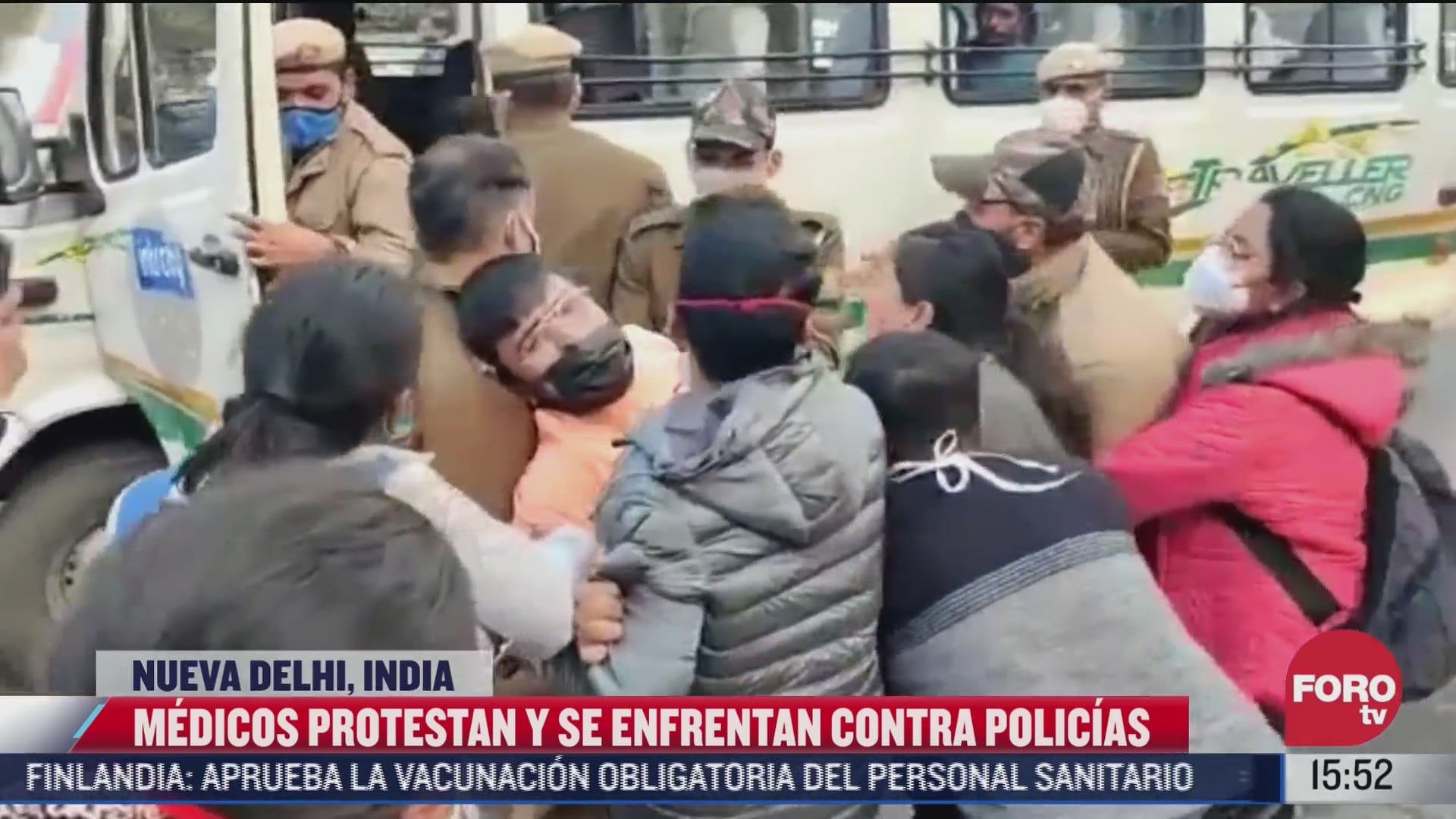 medicos protestan y se enfrentan con policias en india
