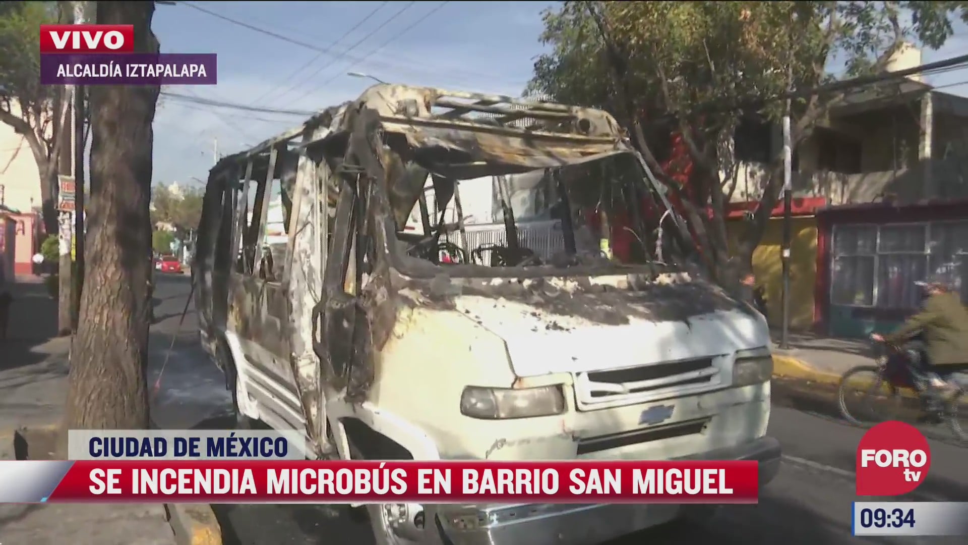 microbus se incendia en alcaldia iztapalapa cdmx