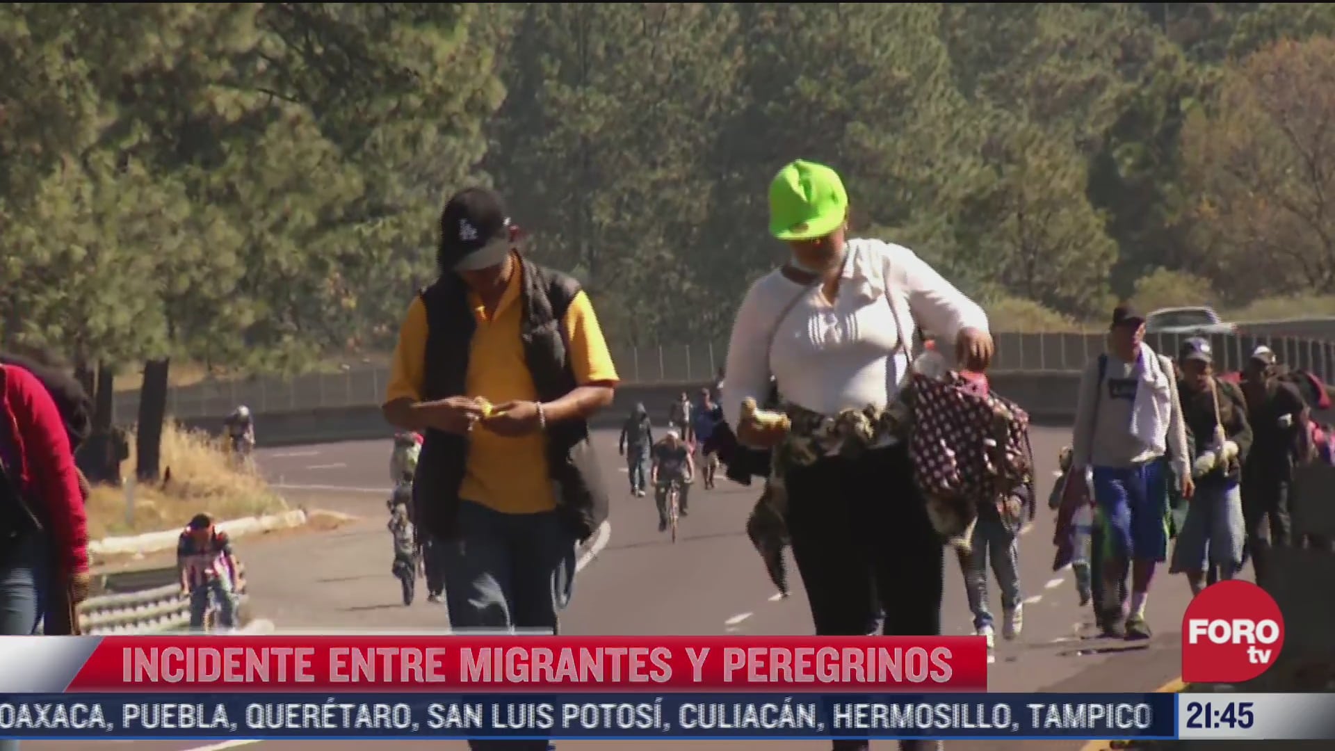 migrantes se enfrentan con peregrinos en la mexico puebla