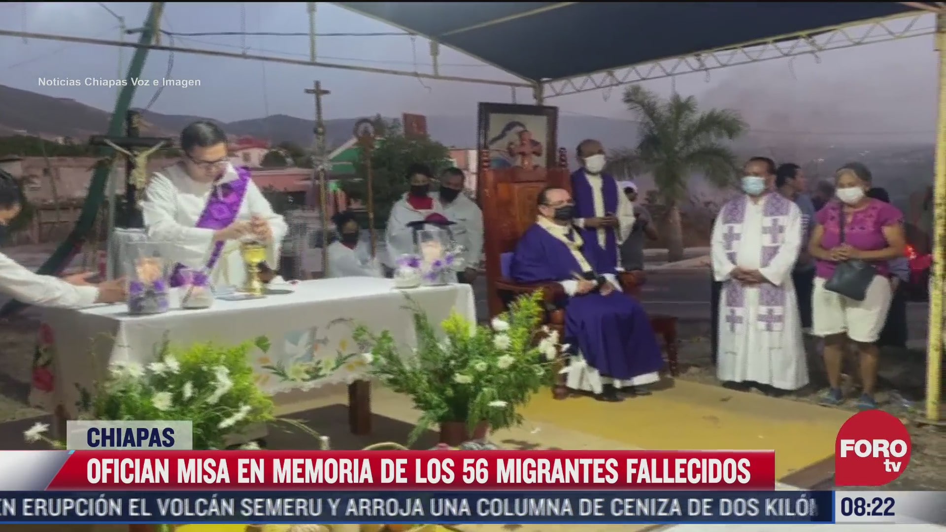 ofician misa en memoria de los 56 migrantes muertos en chiapas