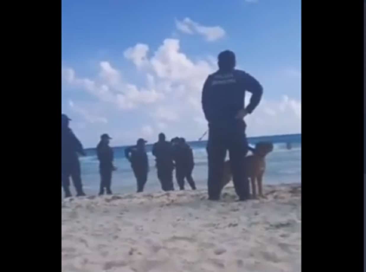 Policías agreden a hombre por pasear a perro en la playa