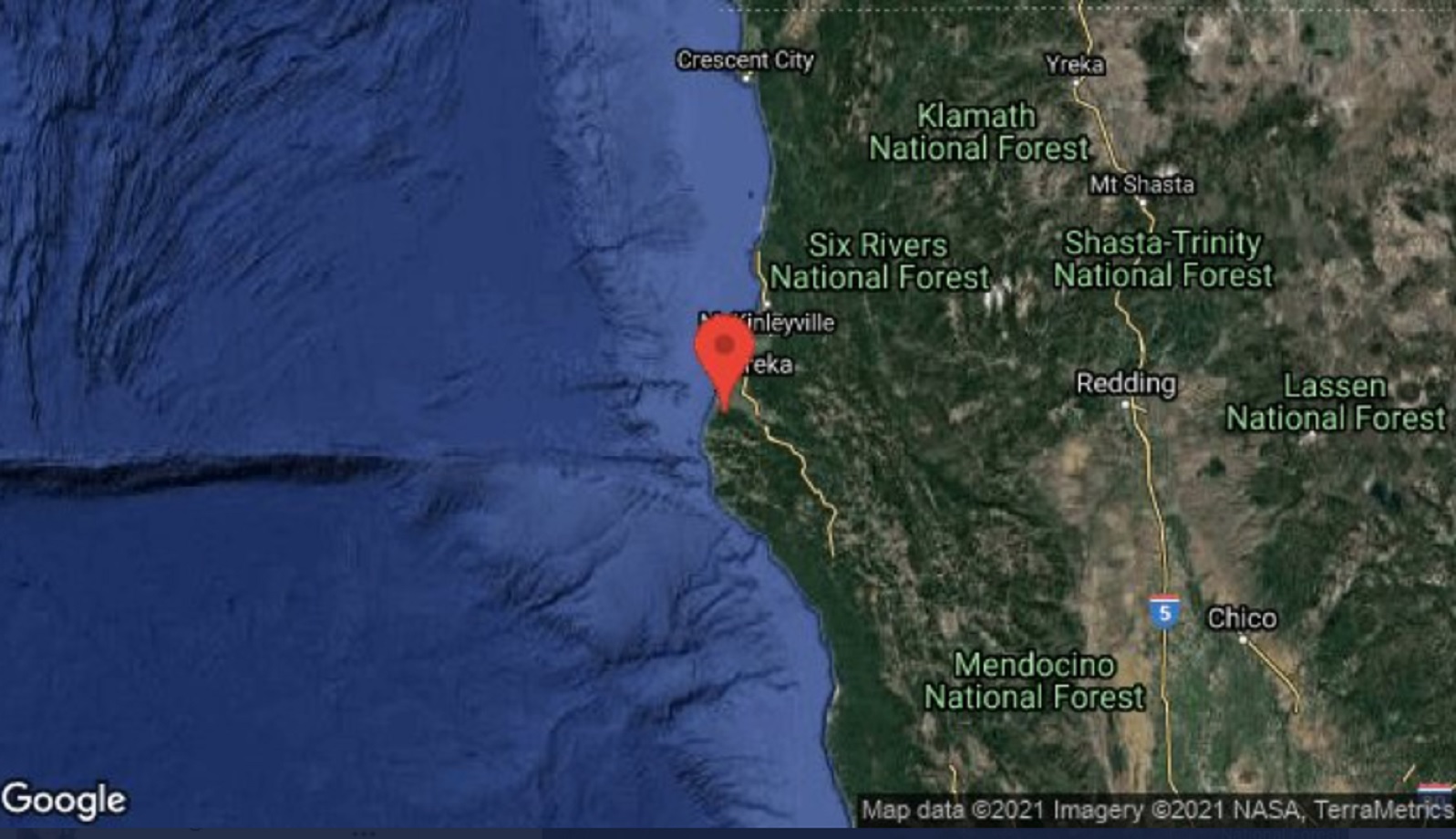 Se registra sismo de magnitud 6.2 en costas de California