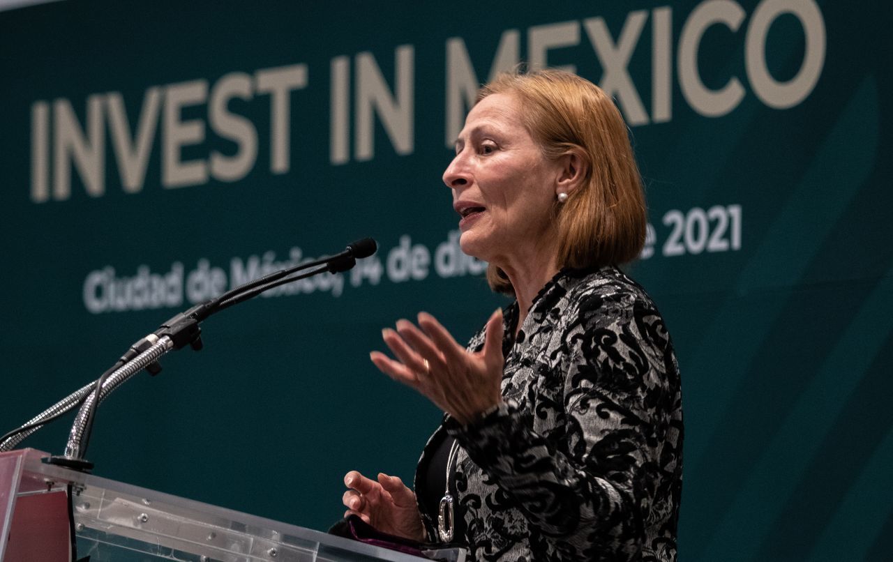 Tatiana Clouthier Carrillo, secretaria de economía durante la presentación de Invest un Mexico (Cuartoscuro)