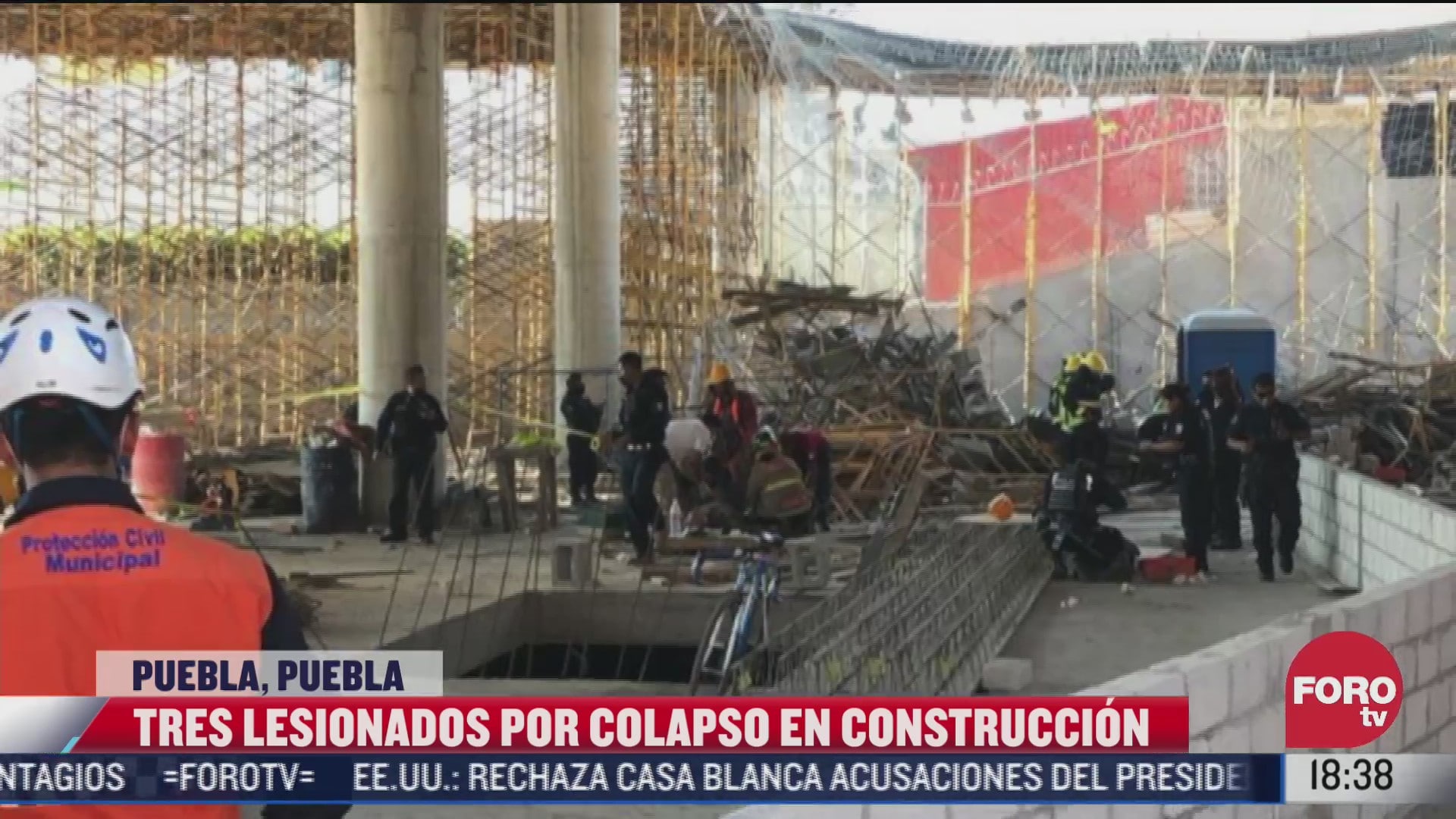 tres trabajadores resultan lesionados tras colapso de estructura