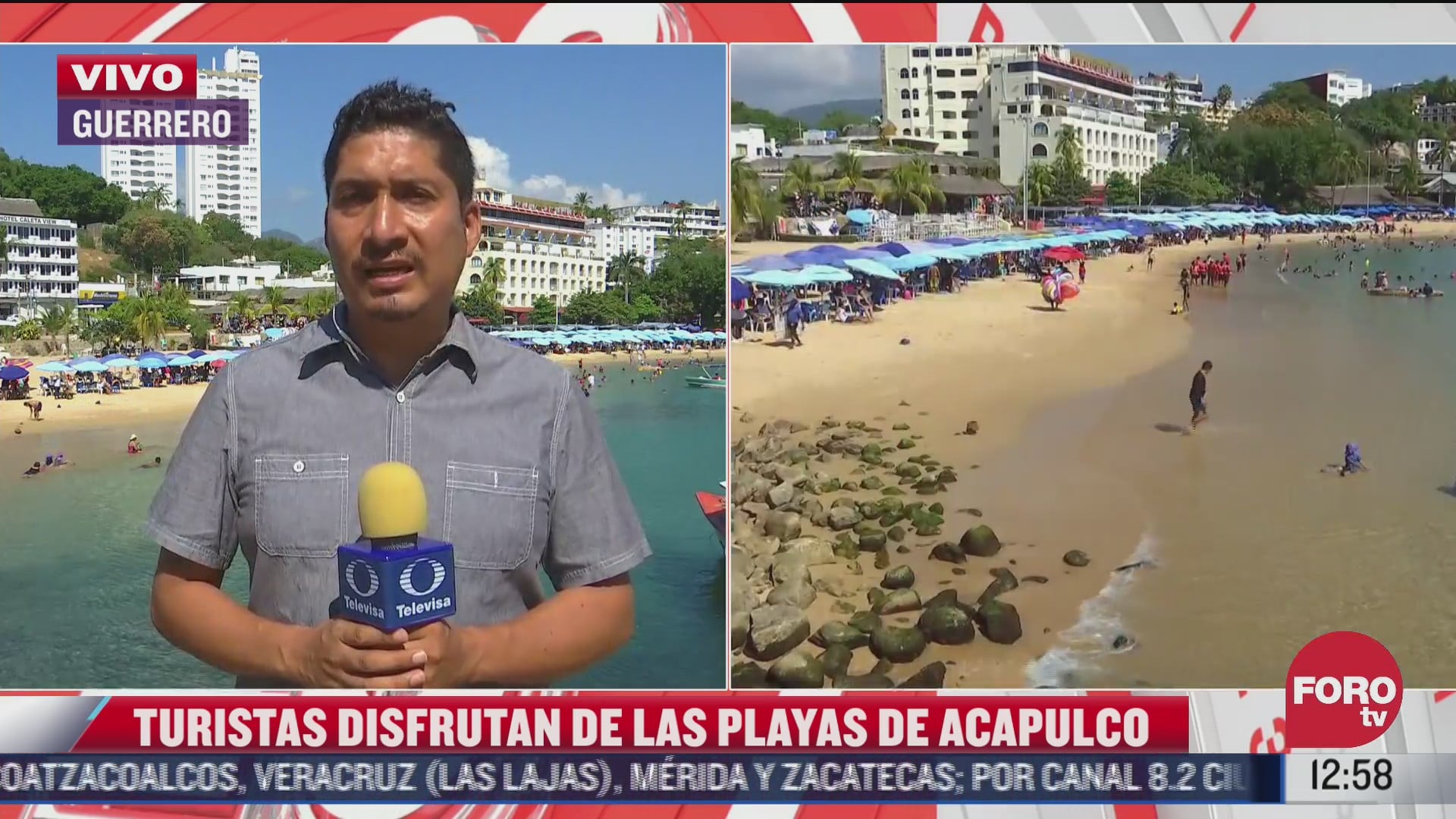 turistas llegan a las playas de acapulco