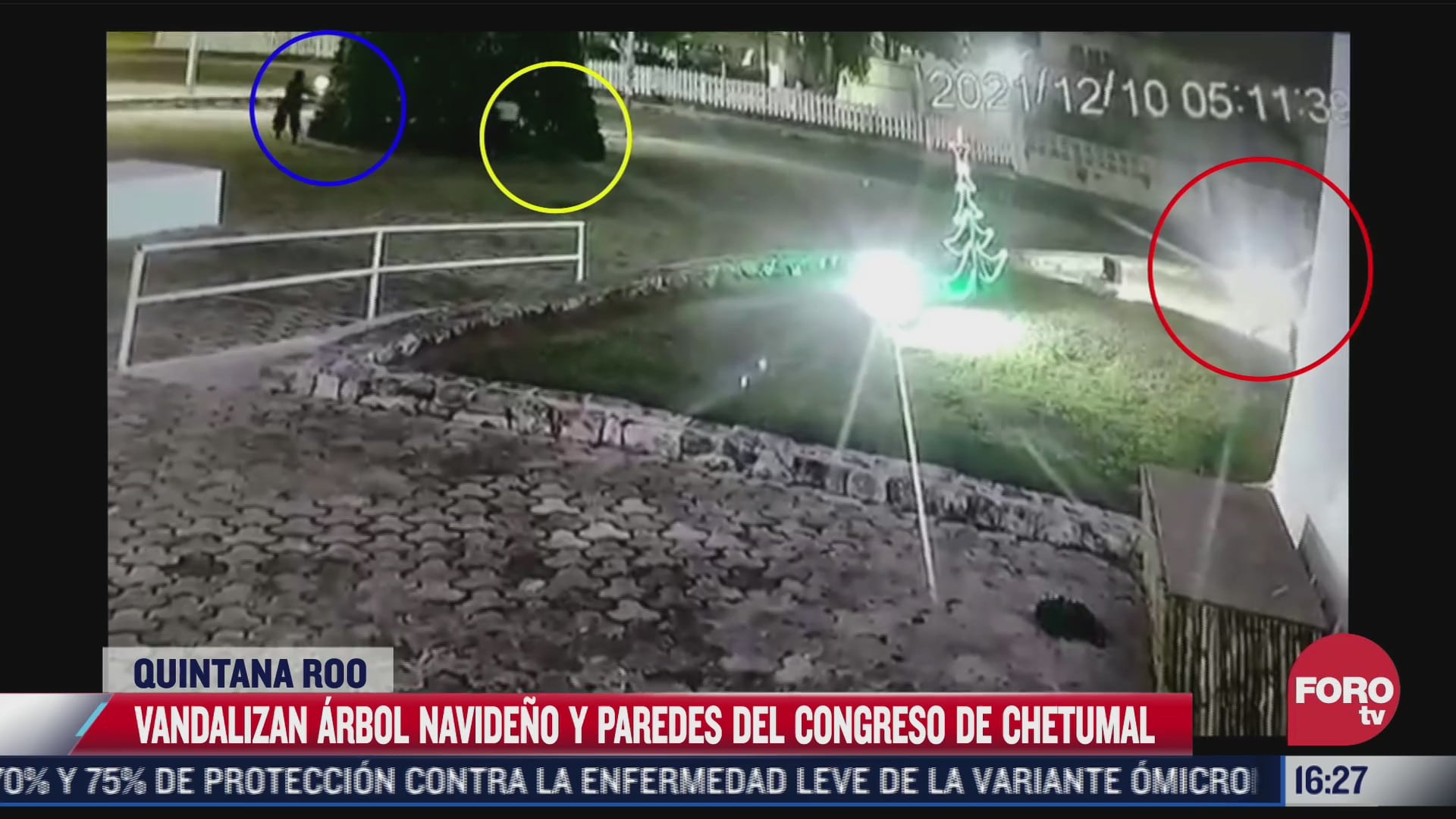 vandalizan y queman arbol de navidad en chetumal