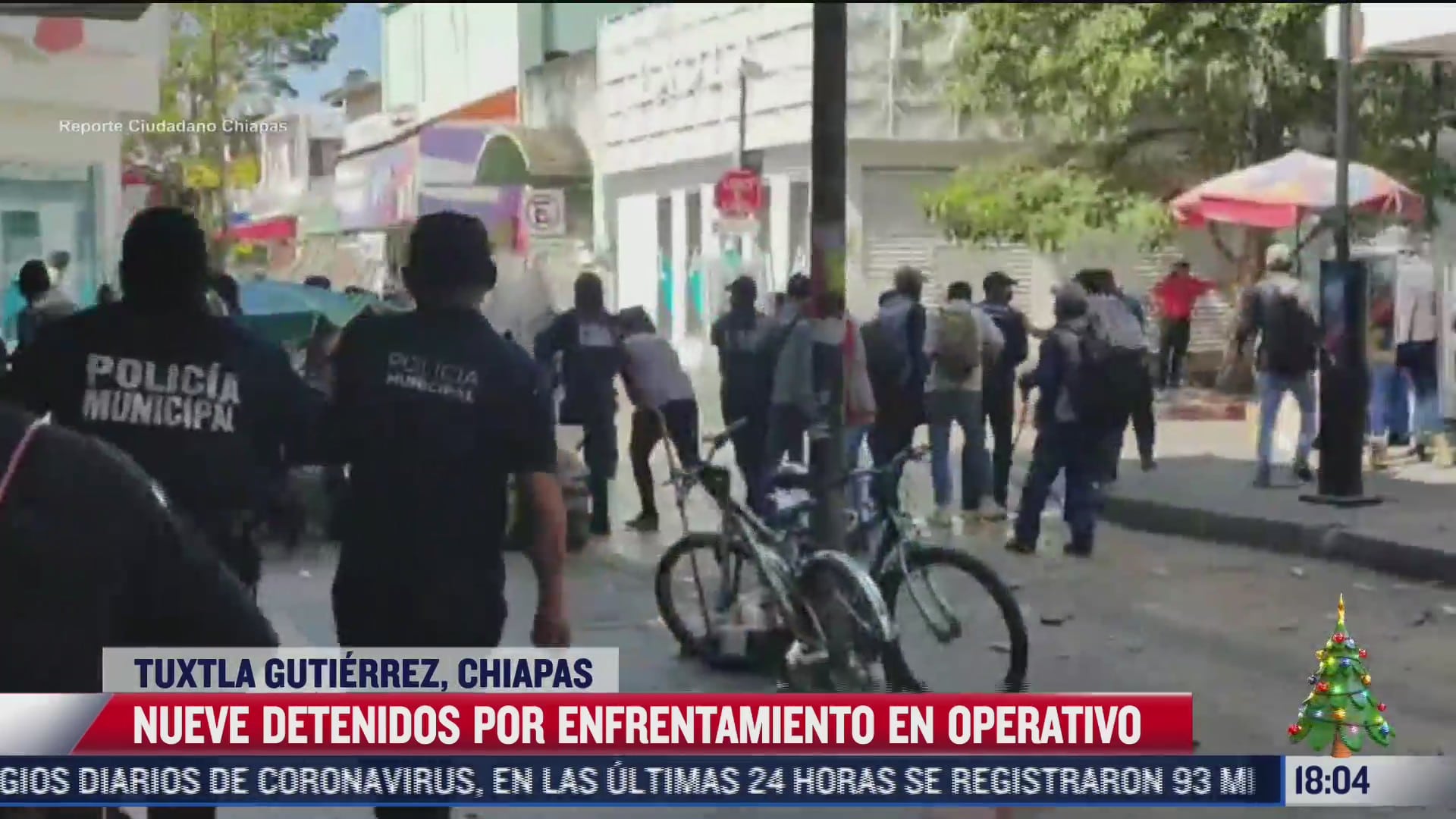 vendedores ambulantes se enfrentan a policias en tuxtla gutierrez