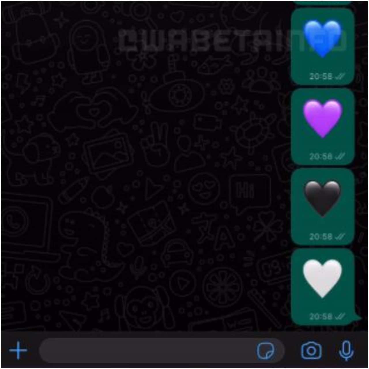 WhatsApp corazones animados de todos los colores actualización