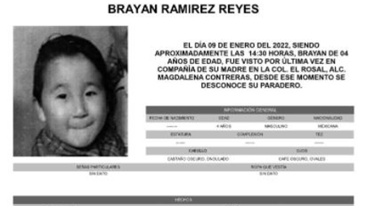 Activan Alerta Amber para localizar a Brayan Ramírez Reyes