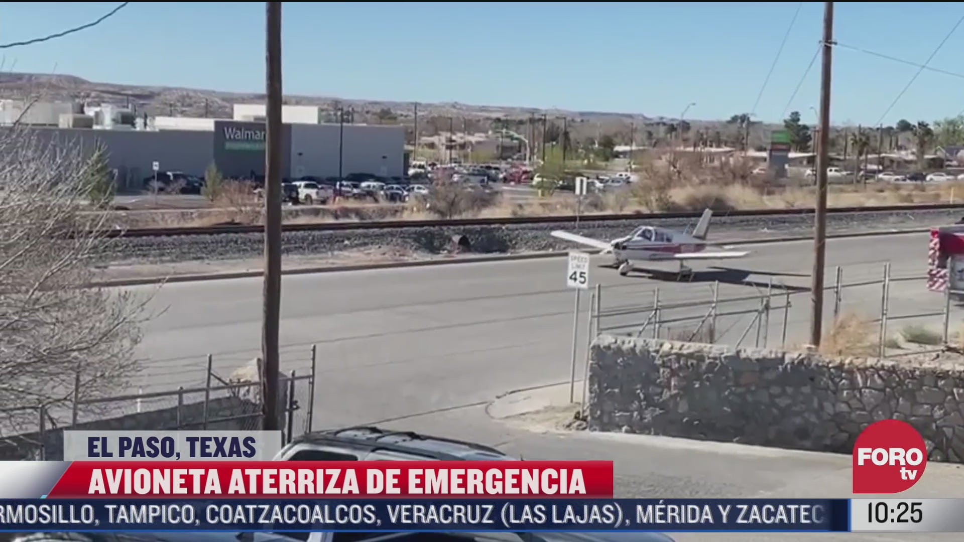 avioneta aterriza de emergencia en el paso texas