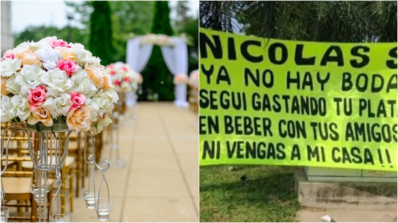 Cancelan boda de Nicolás, hombre de Bolivia, con cartel en la calle