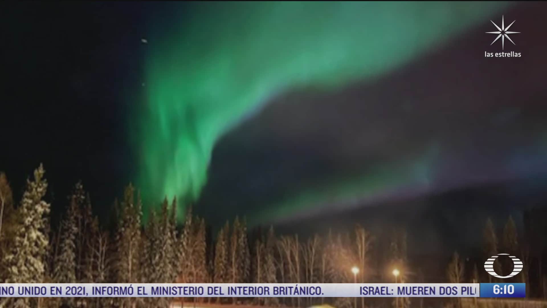 captan espectacular aurora boreal a 35 grados centigrados
