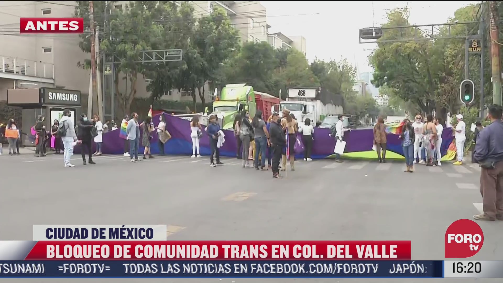 comunidad trans realiza bloqueo en la colonia del valle