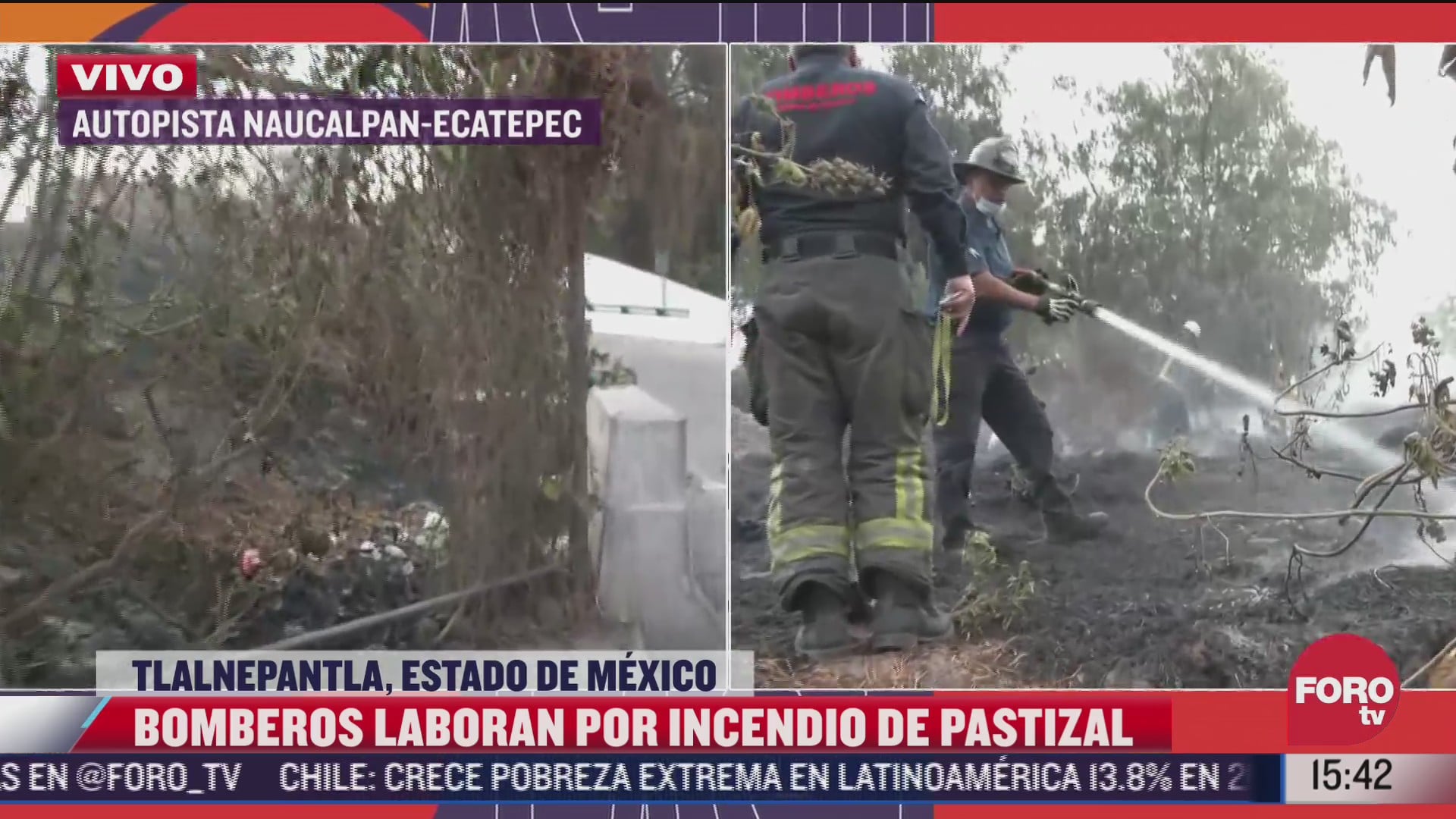 controlan incendio de pastizales en autopista naucalpan ecatepec