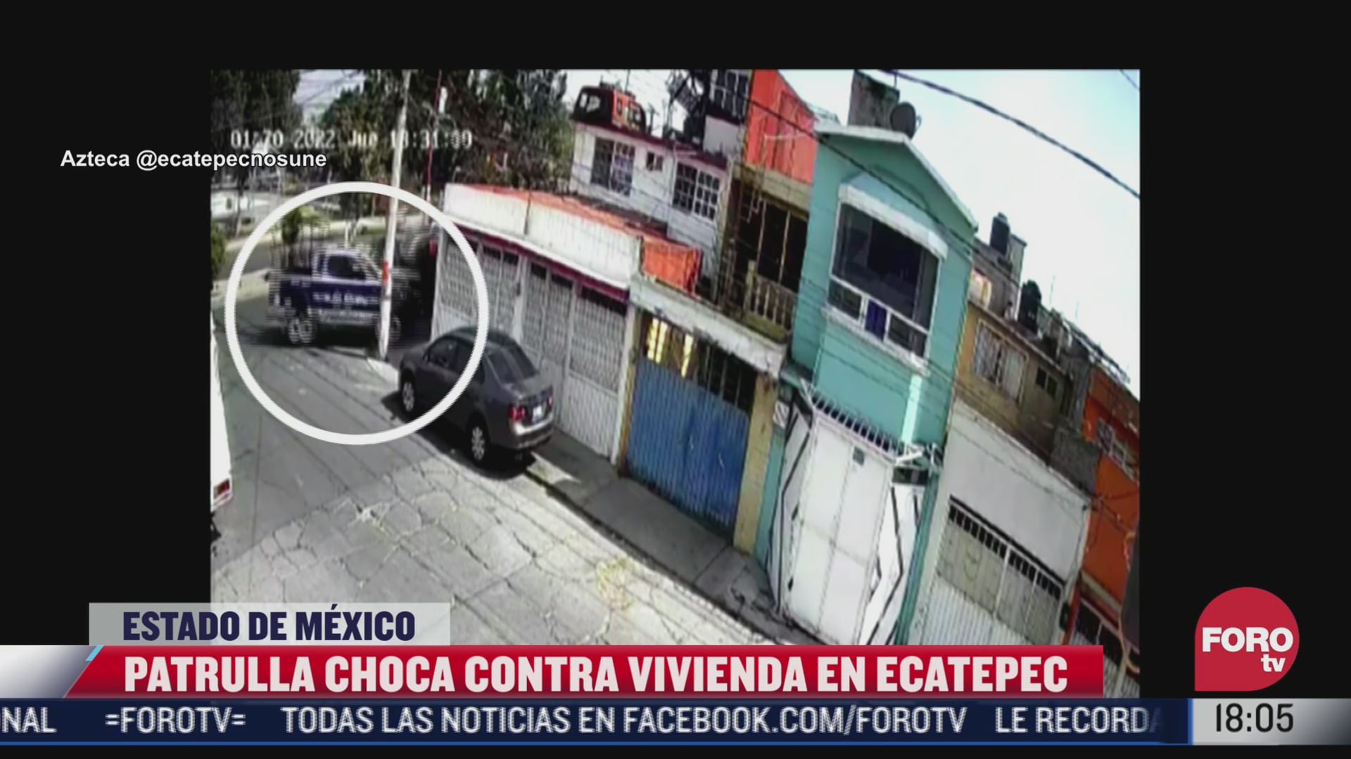 patrulla se impacta contra casa en ecatepec