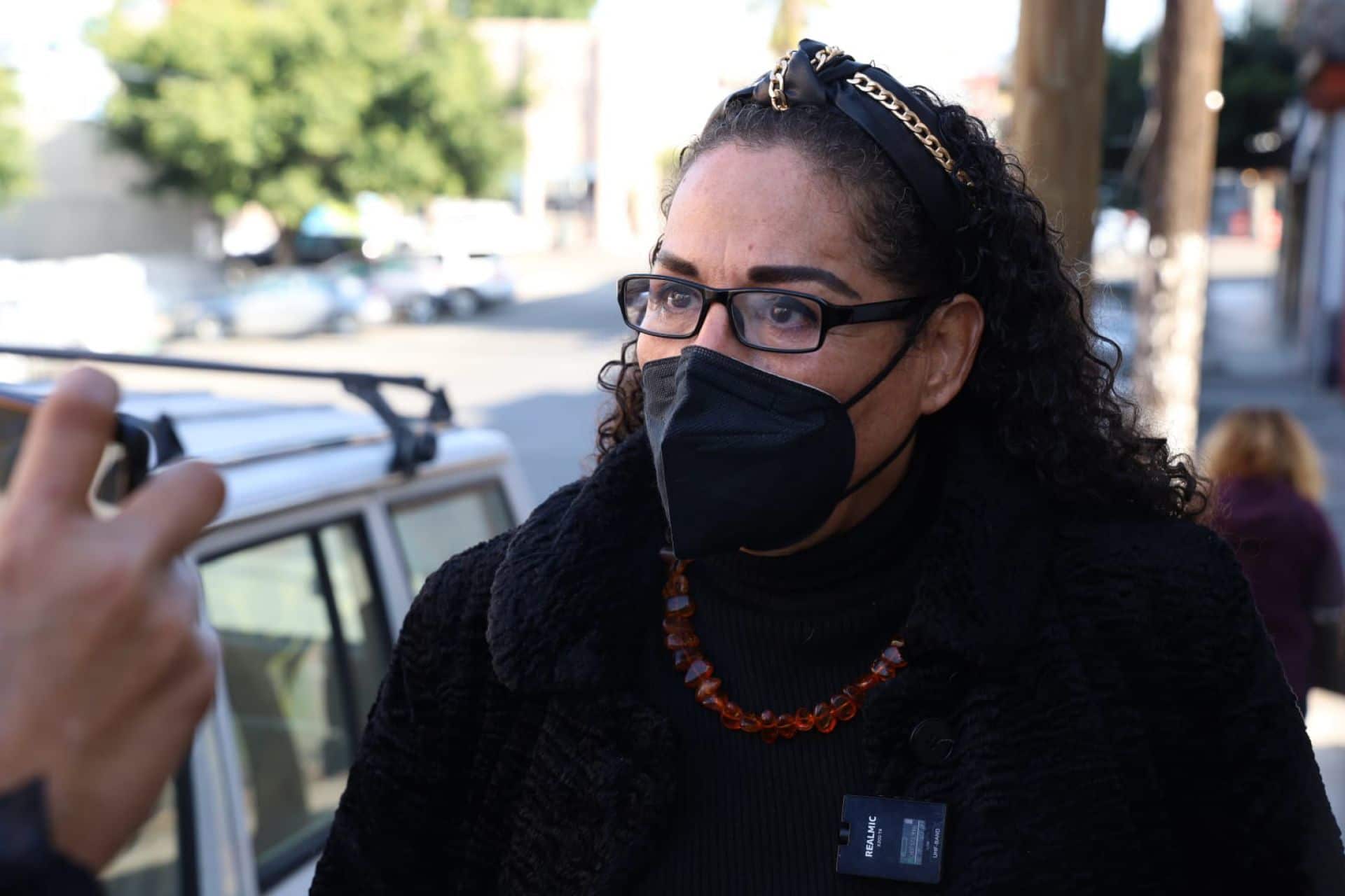 La periodista Lourdes maldonado durante el proceso de embargo realizado a las instalaciones de PSN (Cuartoscuro)