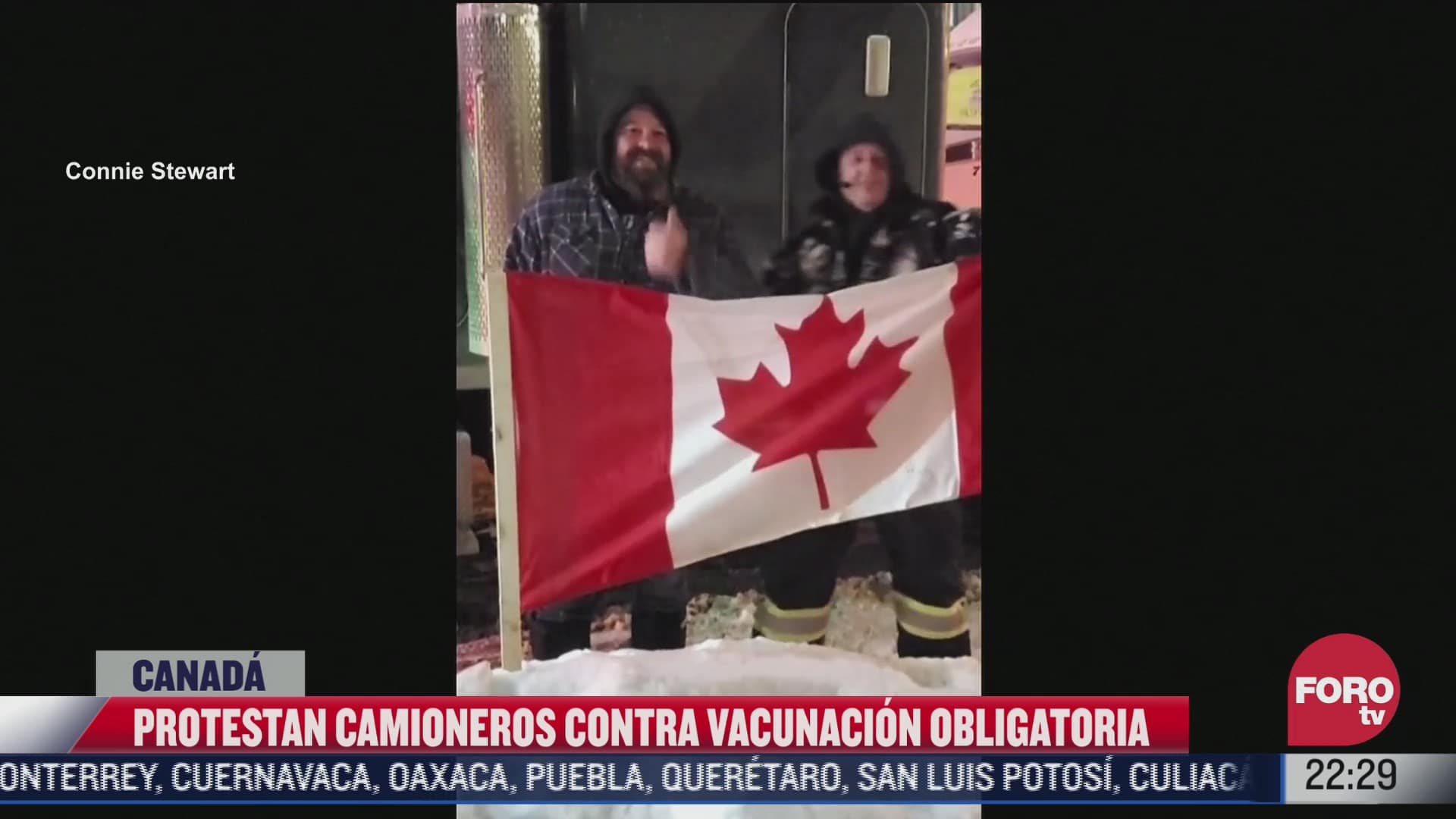 protestan camioneros contra vacunacion obligatoria en canada