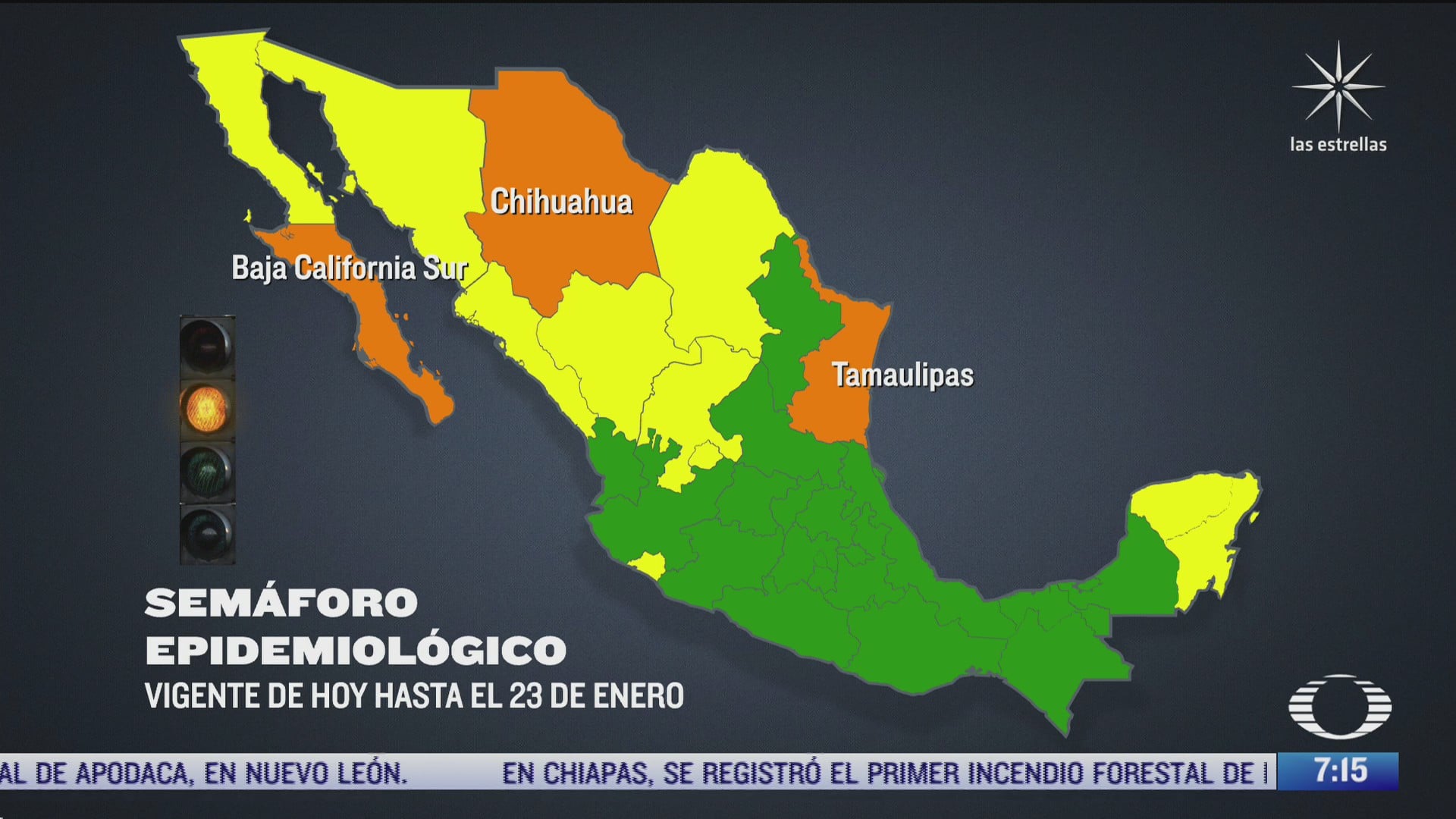 que estados de mexico estan en semaforo verde amarillo y naranja por covid