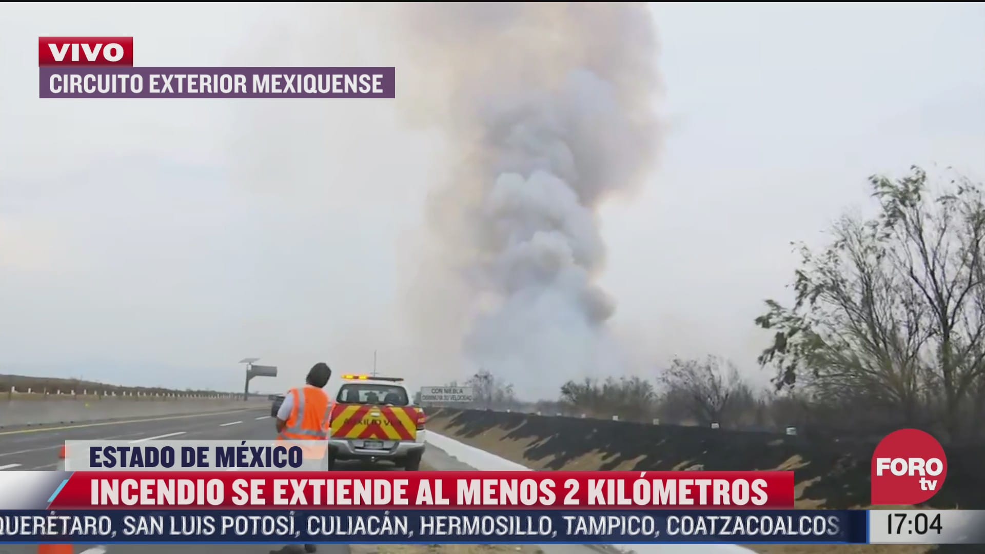 reportan incendio en el circuito exterior mexiquense