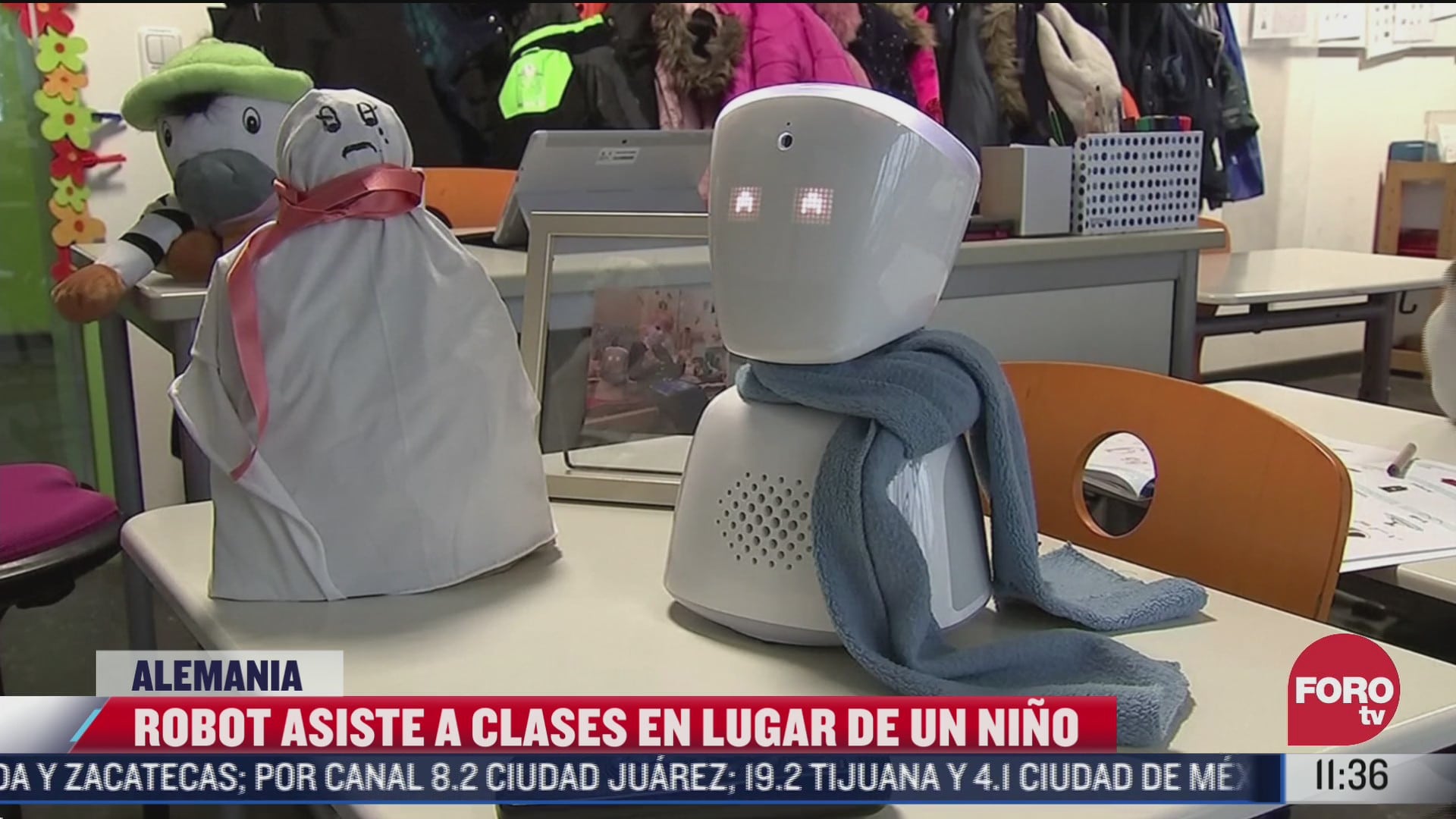 robot asiste a clases en lugar de un nino