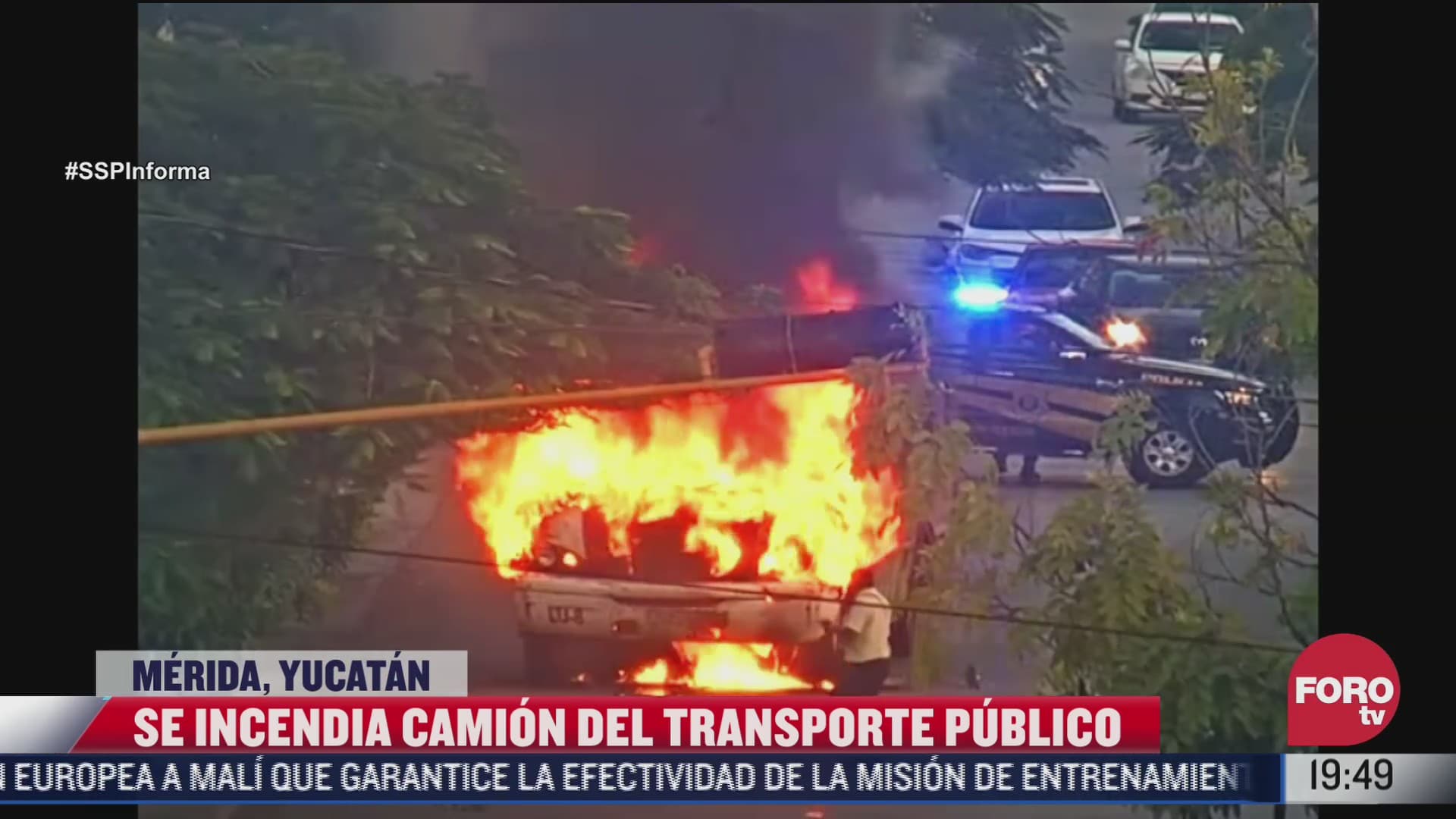 se incendia unidad del transporte publico en merida yucatan