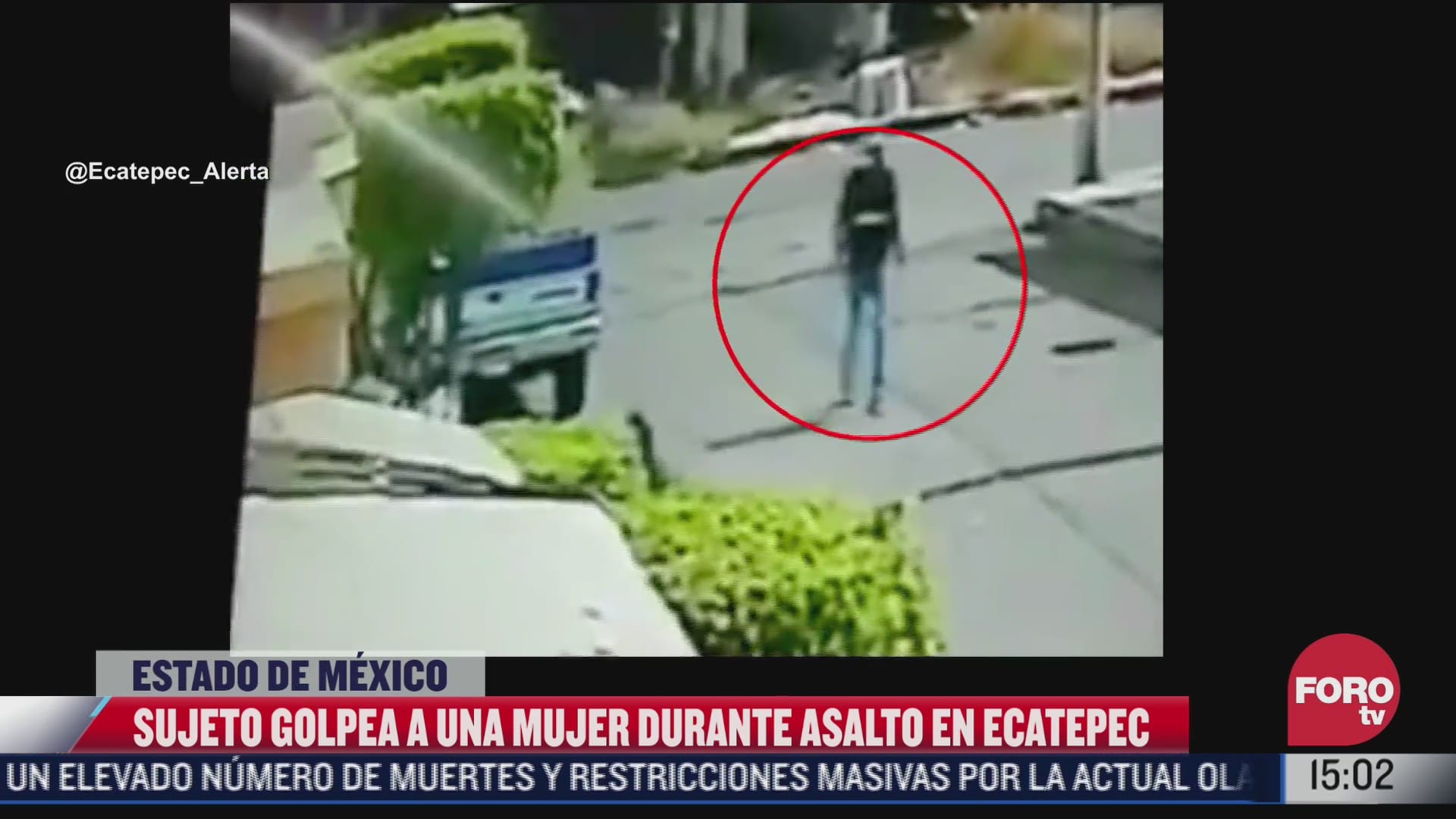 sujeto golpea a una mujer durante asalto en ecatepec