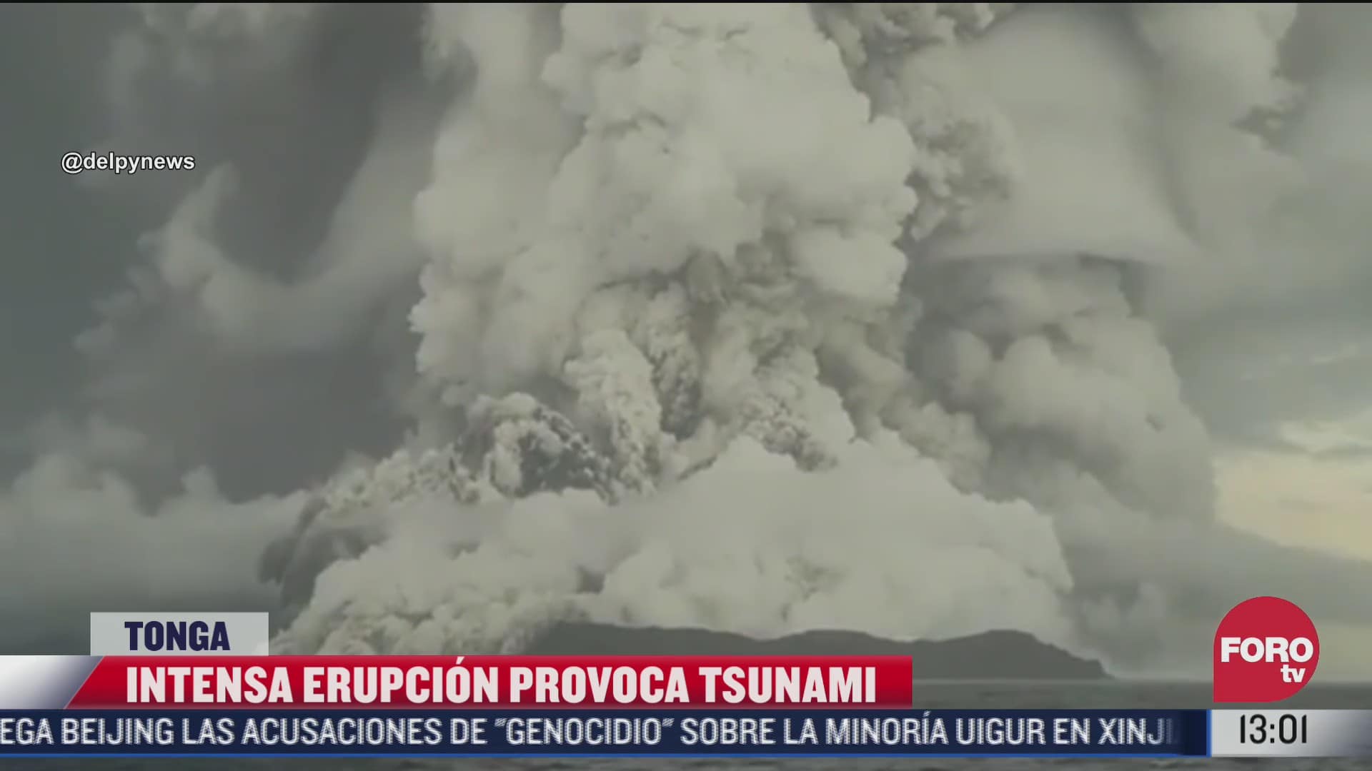 video erupcion de volcan en tonga causa tsunami