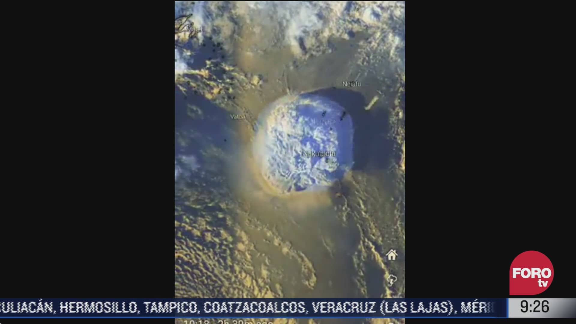 video momento de la erupcion de un volcan submarino en tonga
