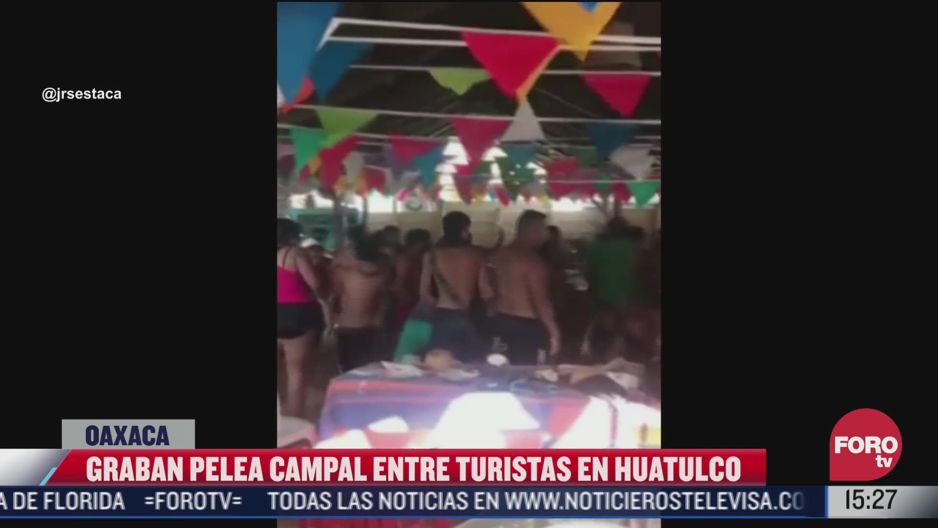 video pelea campal entre turistas en huatulco oaxaca