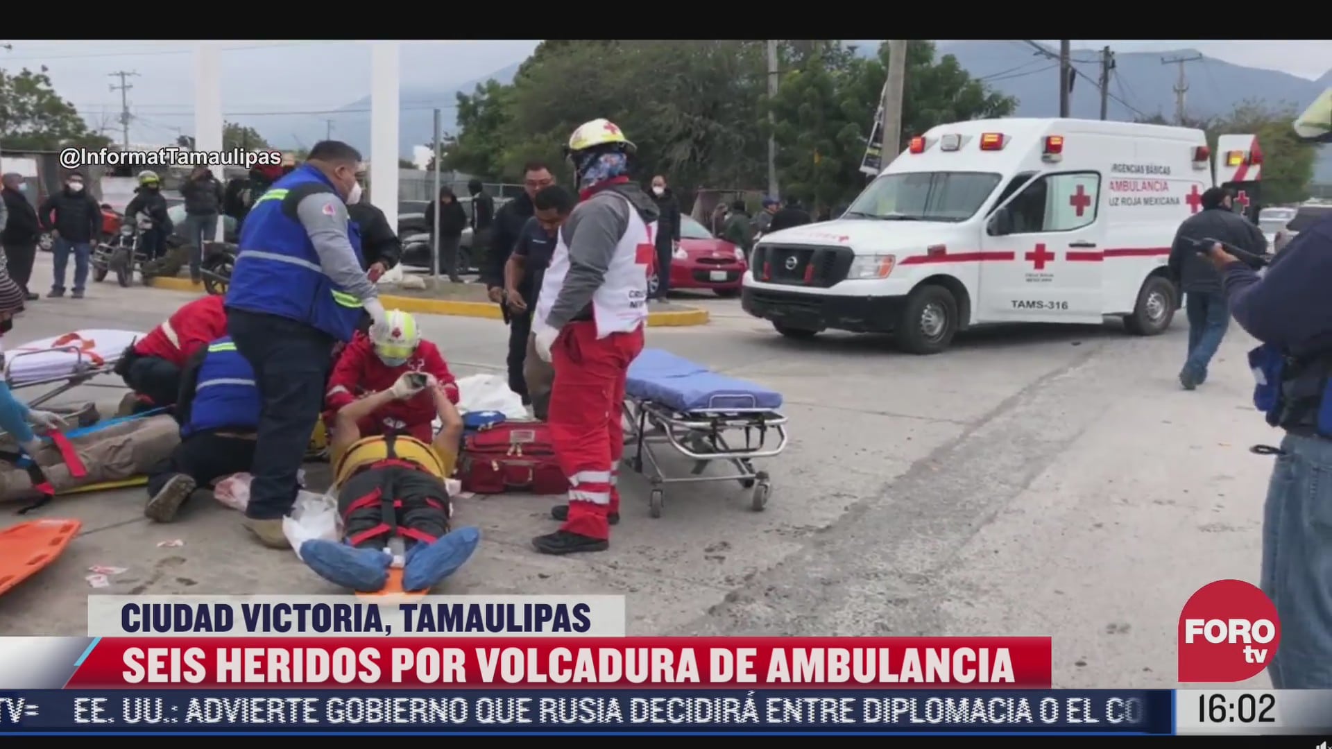 volcadura de ambulancia deja seis lesionados en tamaulipas