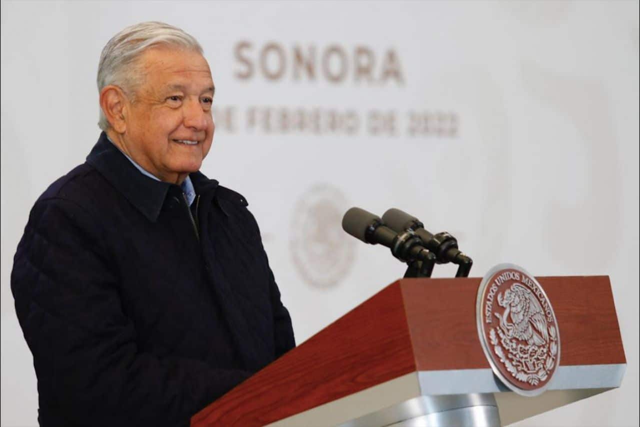 El presidente Andrés Manuel López Obrador durante la conferencia de prensa en Hermosillo, Sonora.
