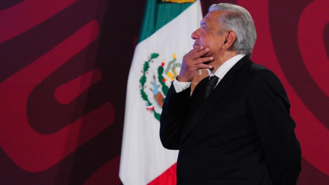 Andrés Manuel López Obrador, presidente de México durante la conferencia mañanera en Palacio Nacional.