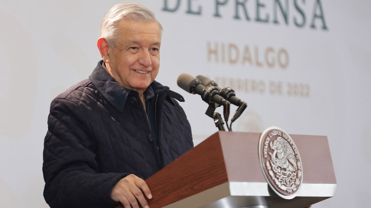 Andrés Manuel López Obrador, presidente de México, durante la conferencia mañanera desde el estado de Hidalgo