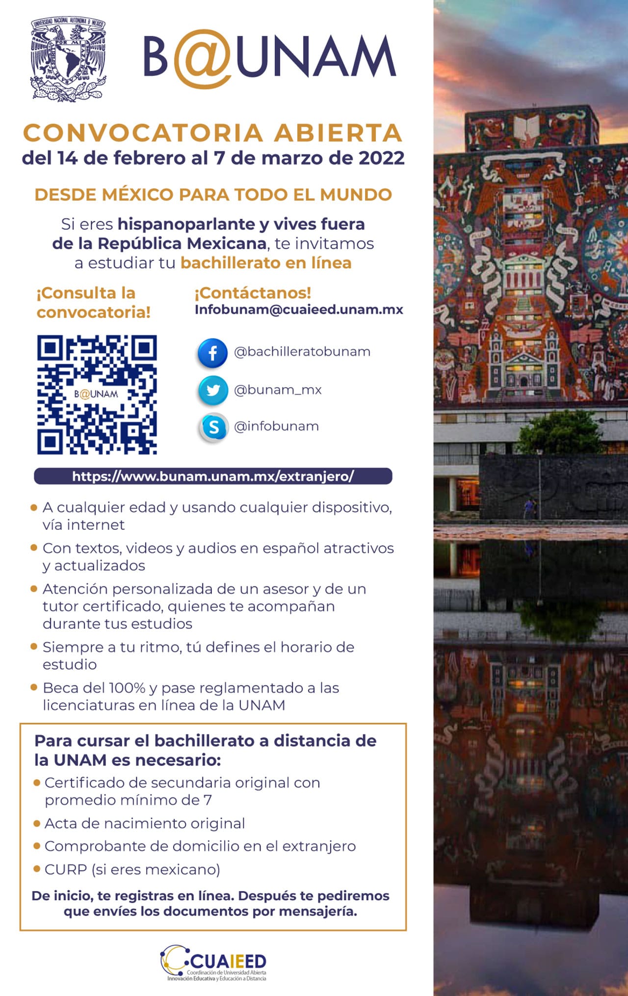Bachillerato a distancia UNAM 2022: Requisitos y registro