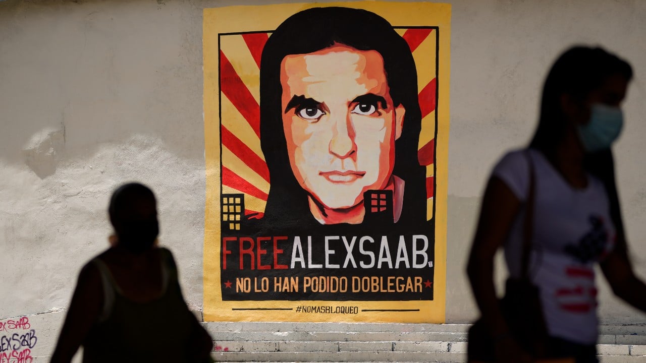 Cartel pidiendo la liberación del Álex Saab