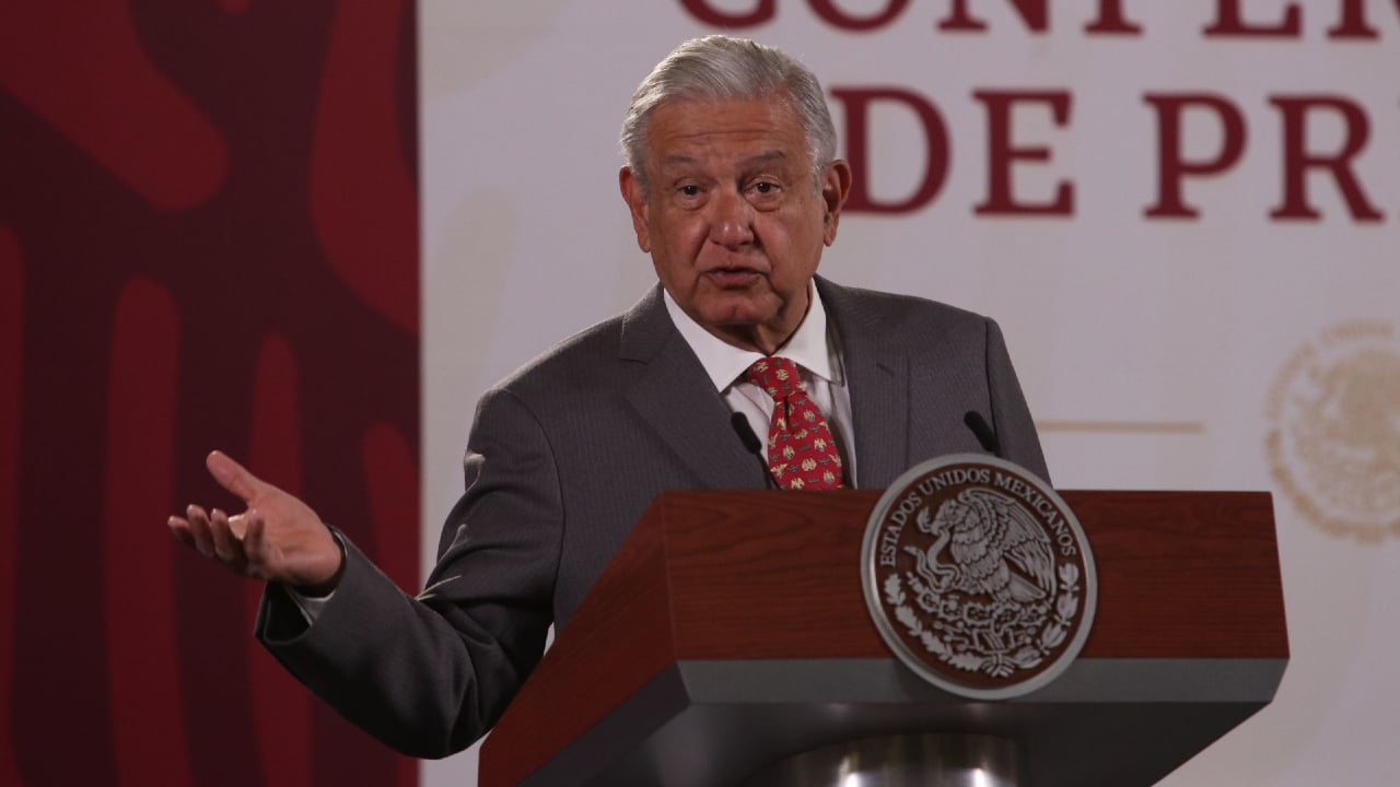 Andrés Manuel López Obrador, presidente de México durante la conferencia mañanera en Palacio Nacional
