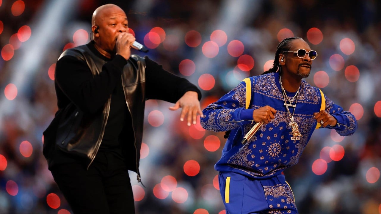 Dr. Dre y Snoop Dogg llevan el orgullo del rap al show del Super Bowl.