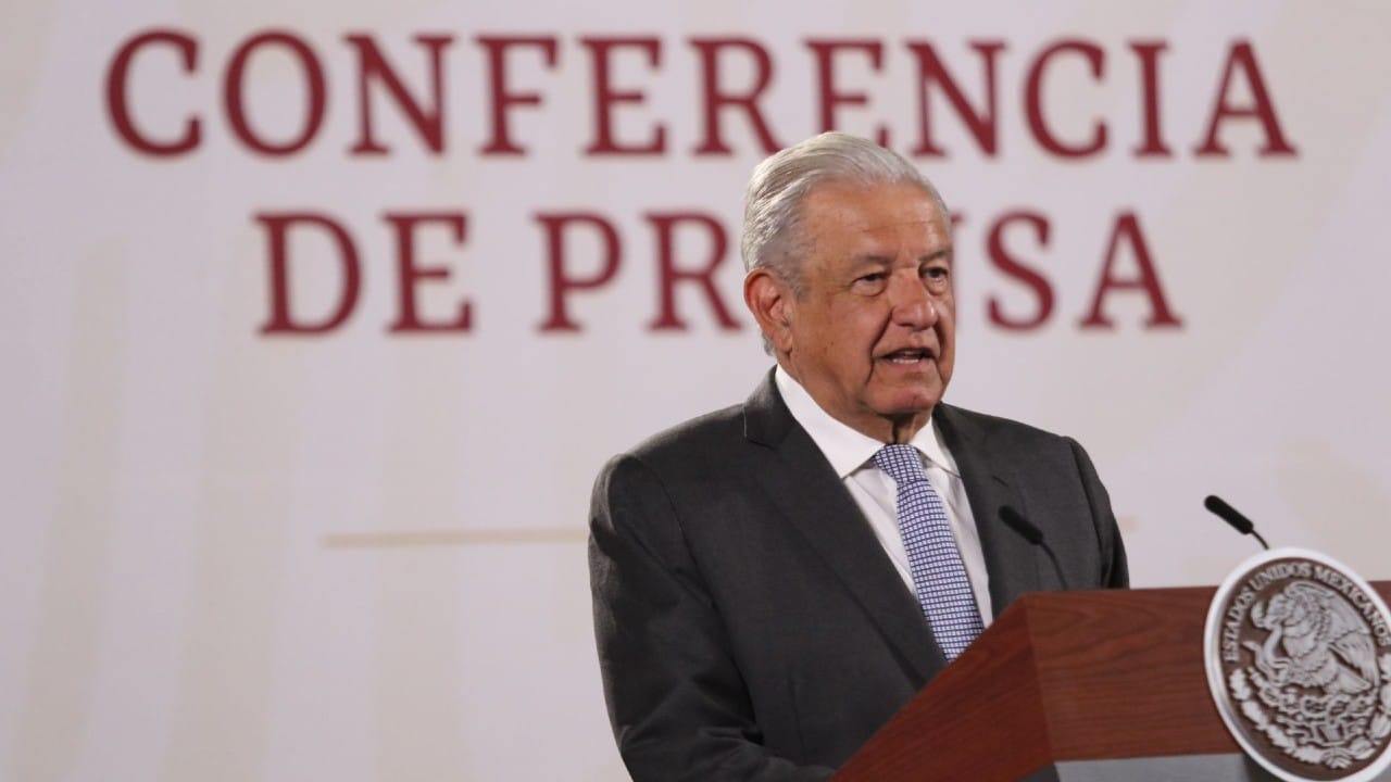 El presidente Andrés Manuel López Obrador (AMLO) en conferencia desde Palacio Nacional